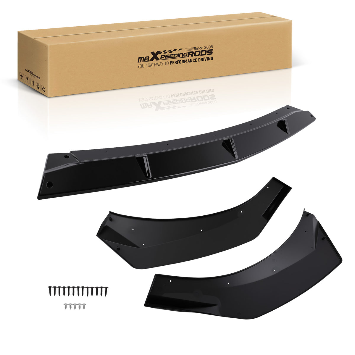 Front Bumper Cover Guard compatible For Hyundai Elantra 2021-2024 Gloss Black Plastic Lip
