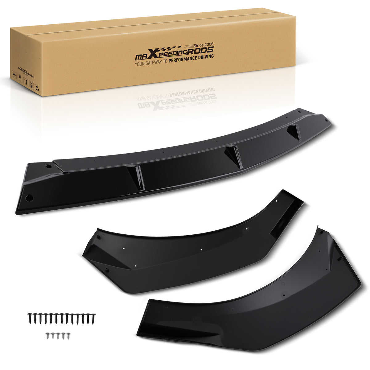 Front Bumper Cover Guard compatible For Hyundai Elantra 2021-2024 Gloss Black Plastic Lip