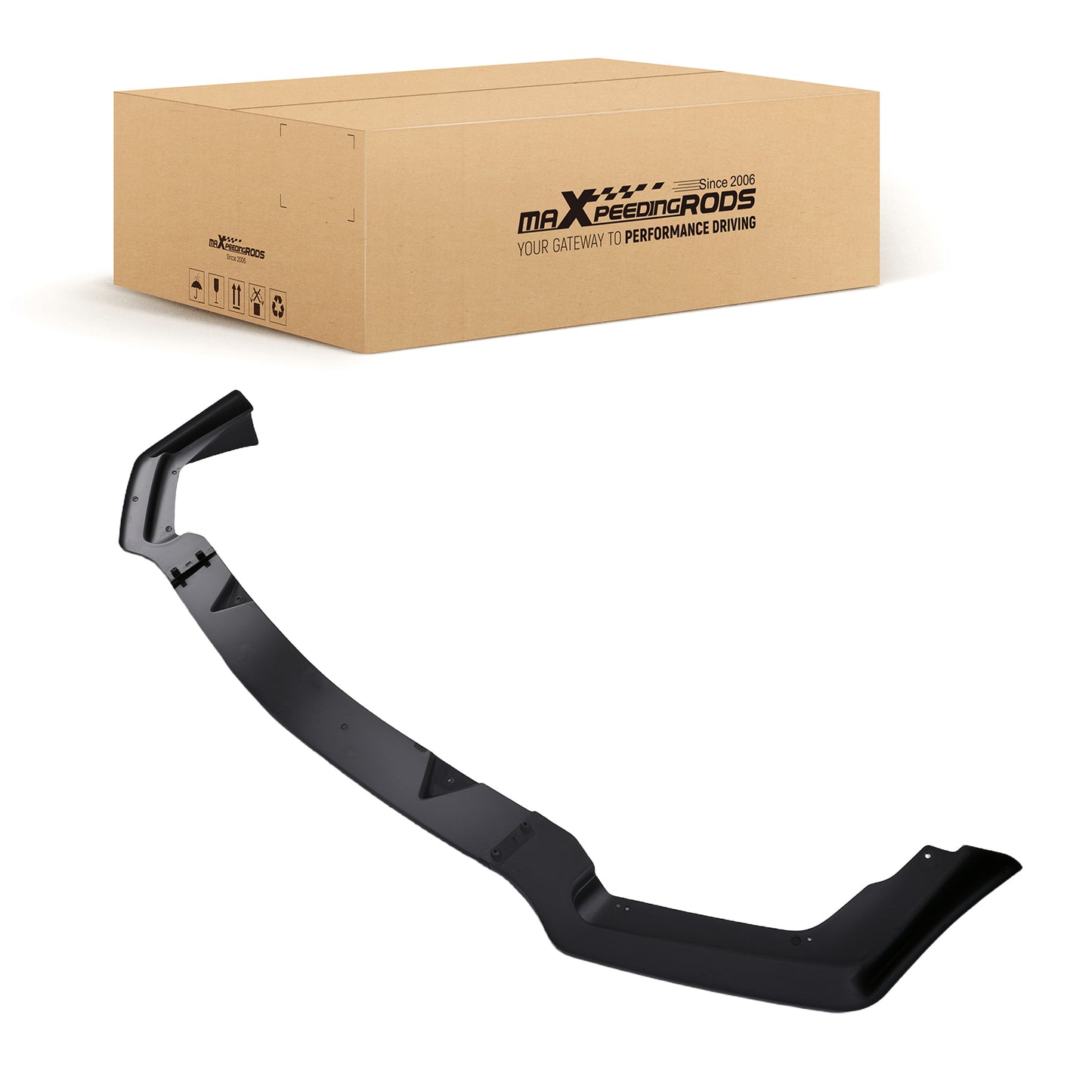 3PC Front Spoiler Set compatible For Infiniti Q50 Sport Sedan 2014-17 Black PP Bumper Kit