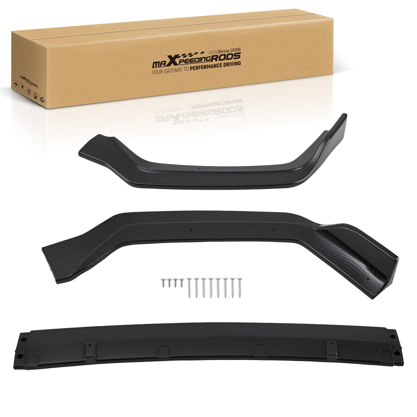 Carbon Style Lower Lip compatible For Infiniti Q50 Sport 2018-2023 Front Bumper