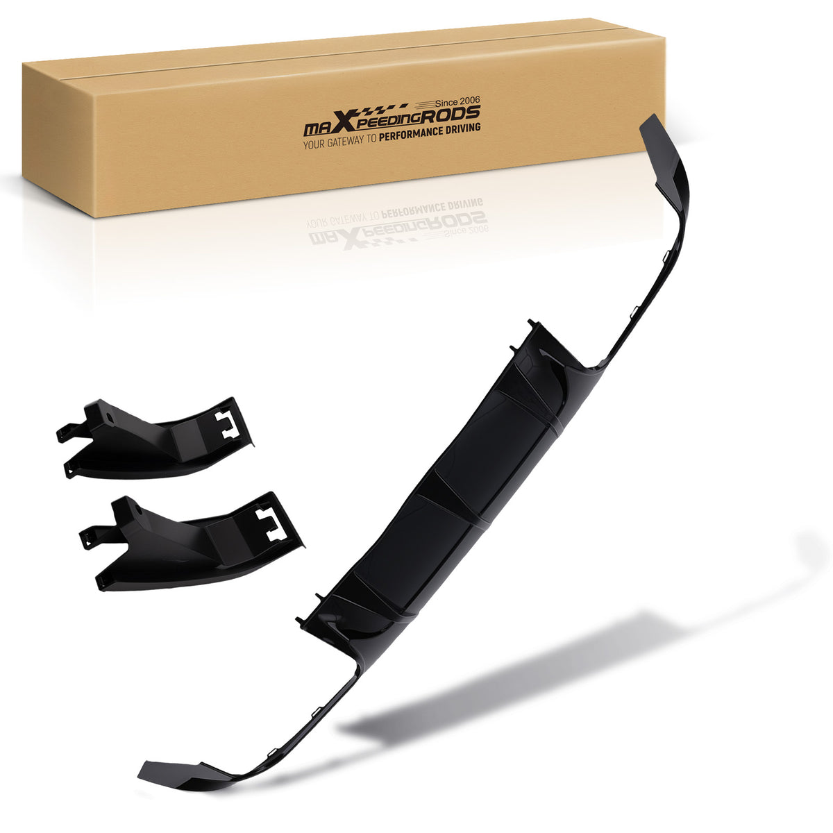 AMG Style Diffuser compatible For Mercedes C Class W204 2012-2015 Gloss Black Plastic