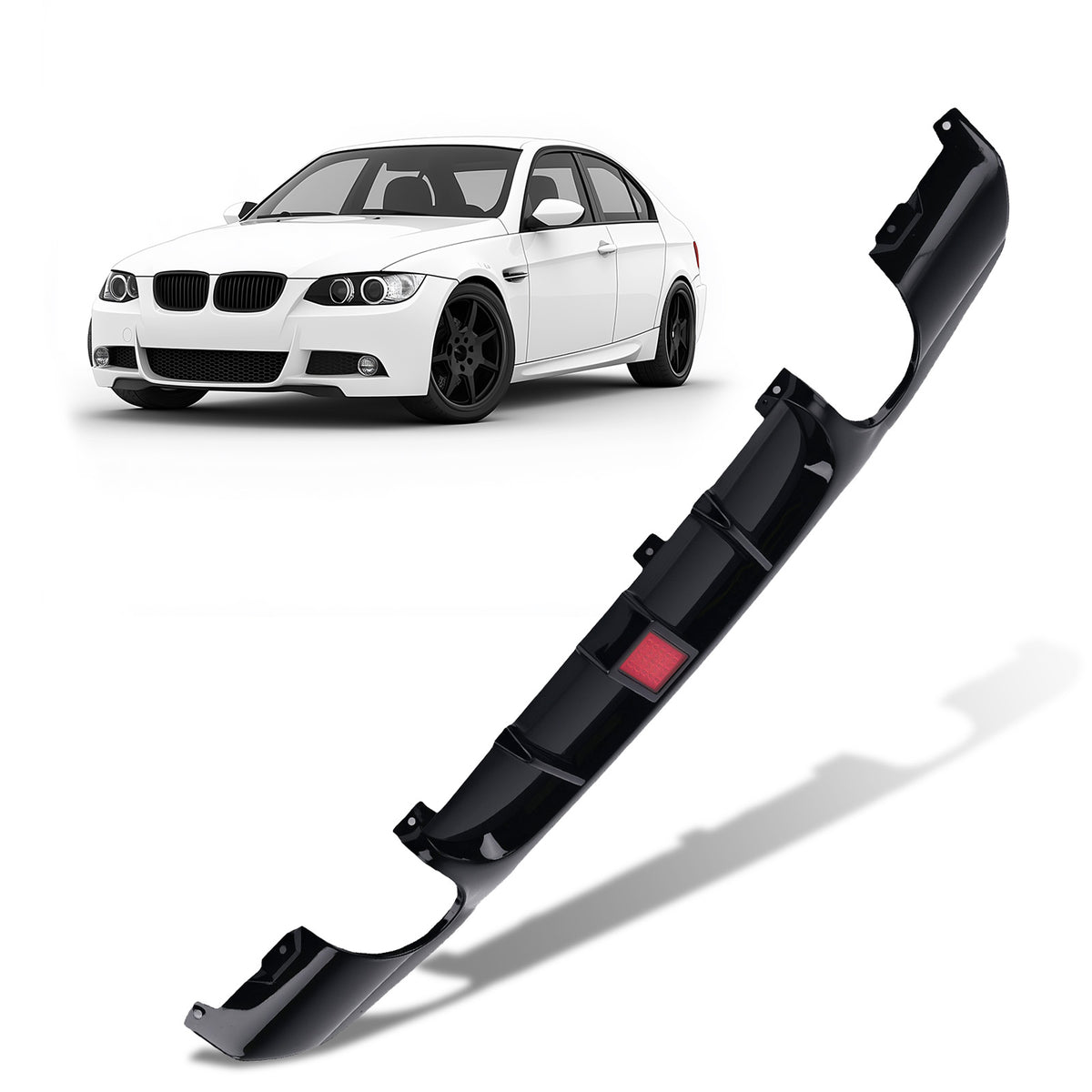Rear Bumper Diffuser Lip Splitter compatible For BMW 3 Series E90 E91 M Sport 2005-2012
