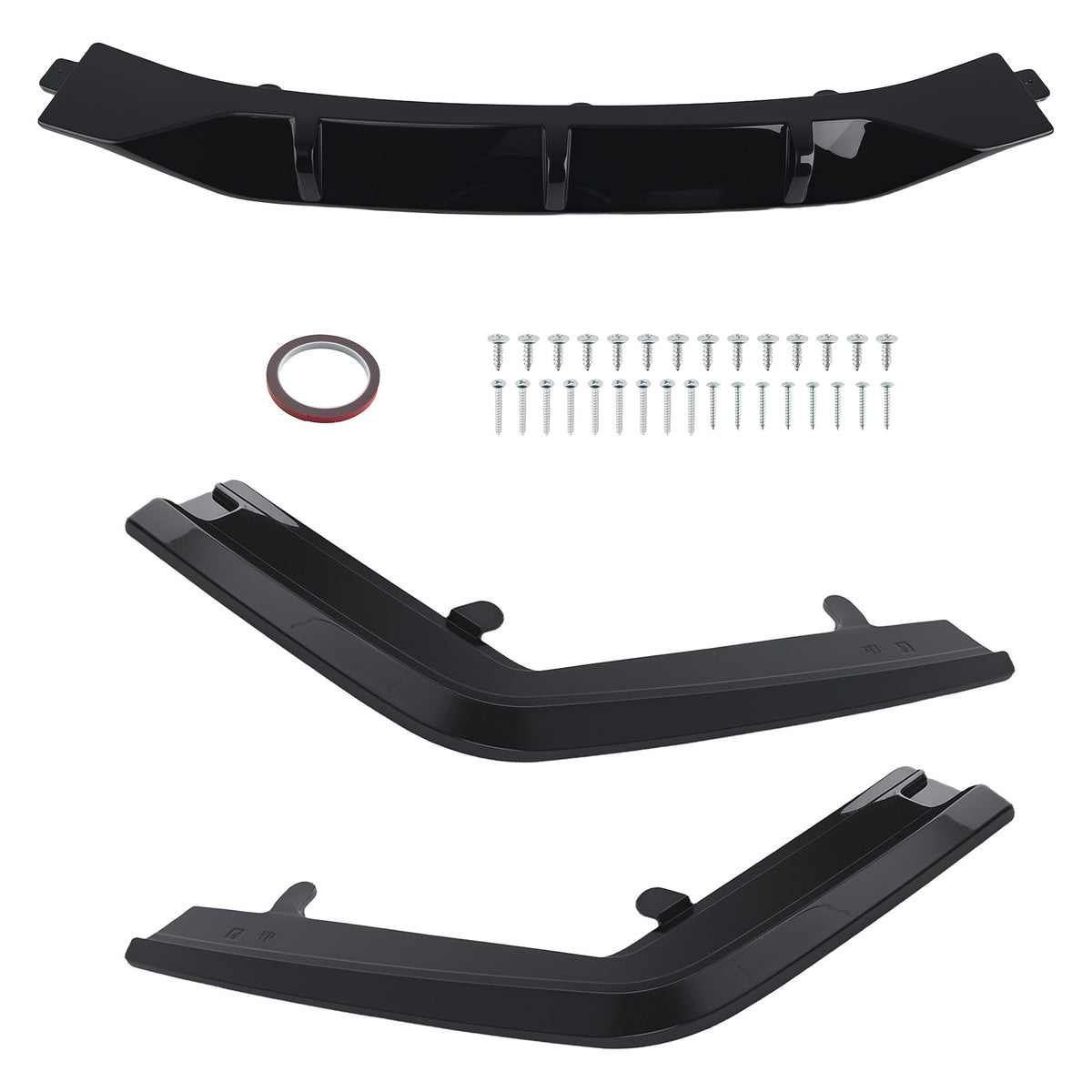 Rear Bumper Lip 3PC Kit compatible For BMW G11 G12 7 Series M Sport 2019-22 Gloss Black PP