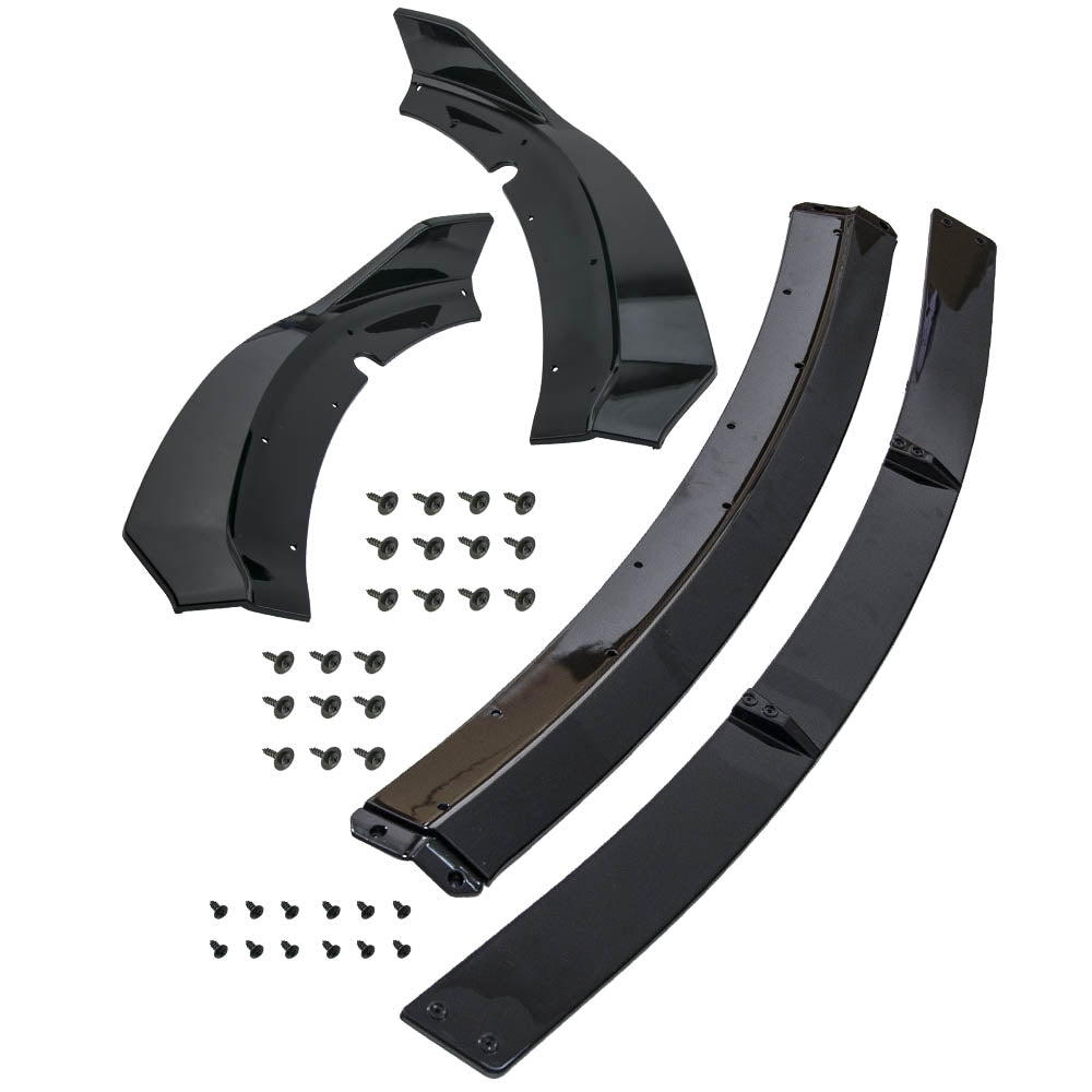 Front Bumper Splitter Spoiler Lip compatible For Dodge Charger 15-20 compatible For SRT-Style Carbon Style
