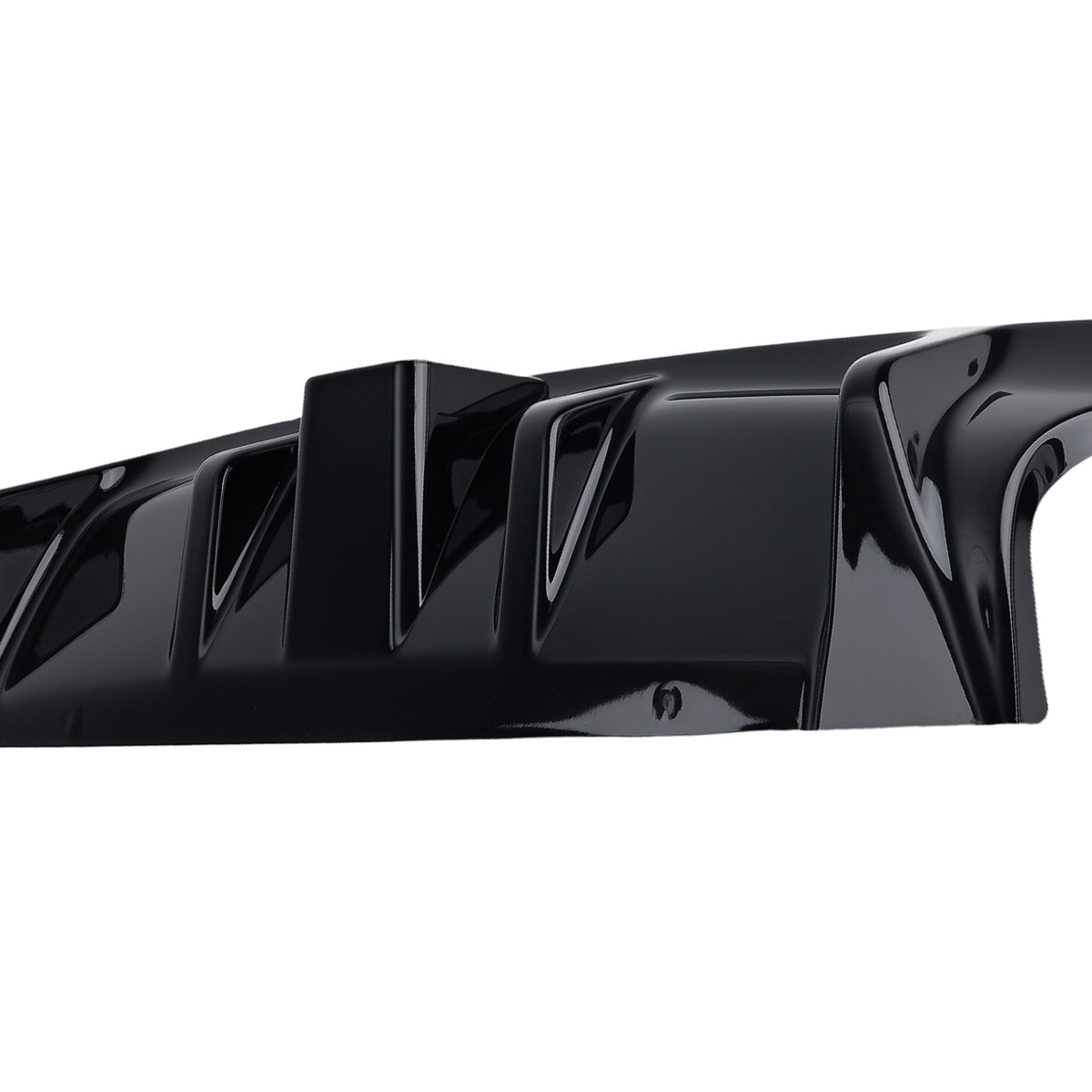 Glossy Black Rear Bumper Diffuser W/ Led Brake Light compatible For Infiniti Q50 2014-2017