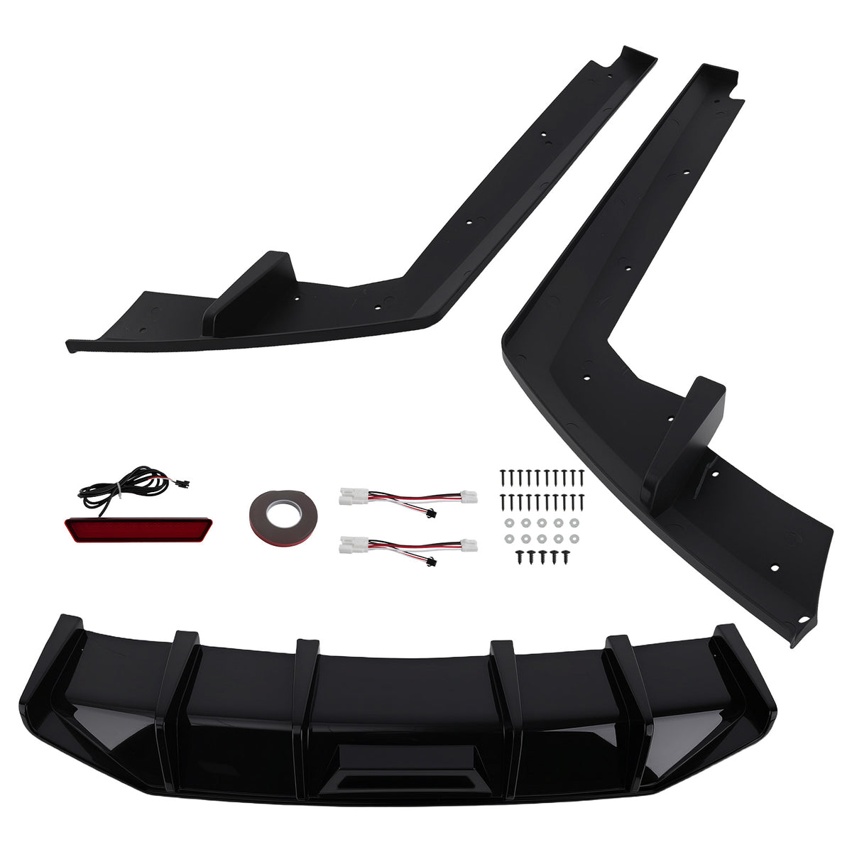 Gloss Black compatible For Hyundai Elantra 2021-2023 Rear Bumper Diffuser Lip Kit