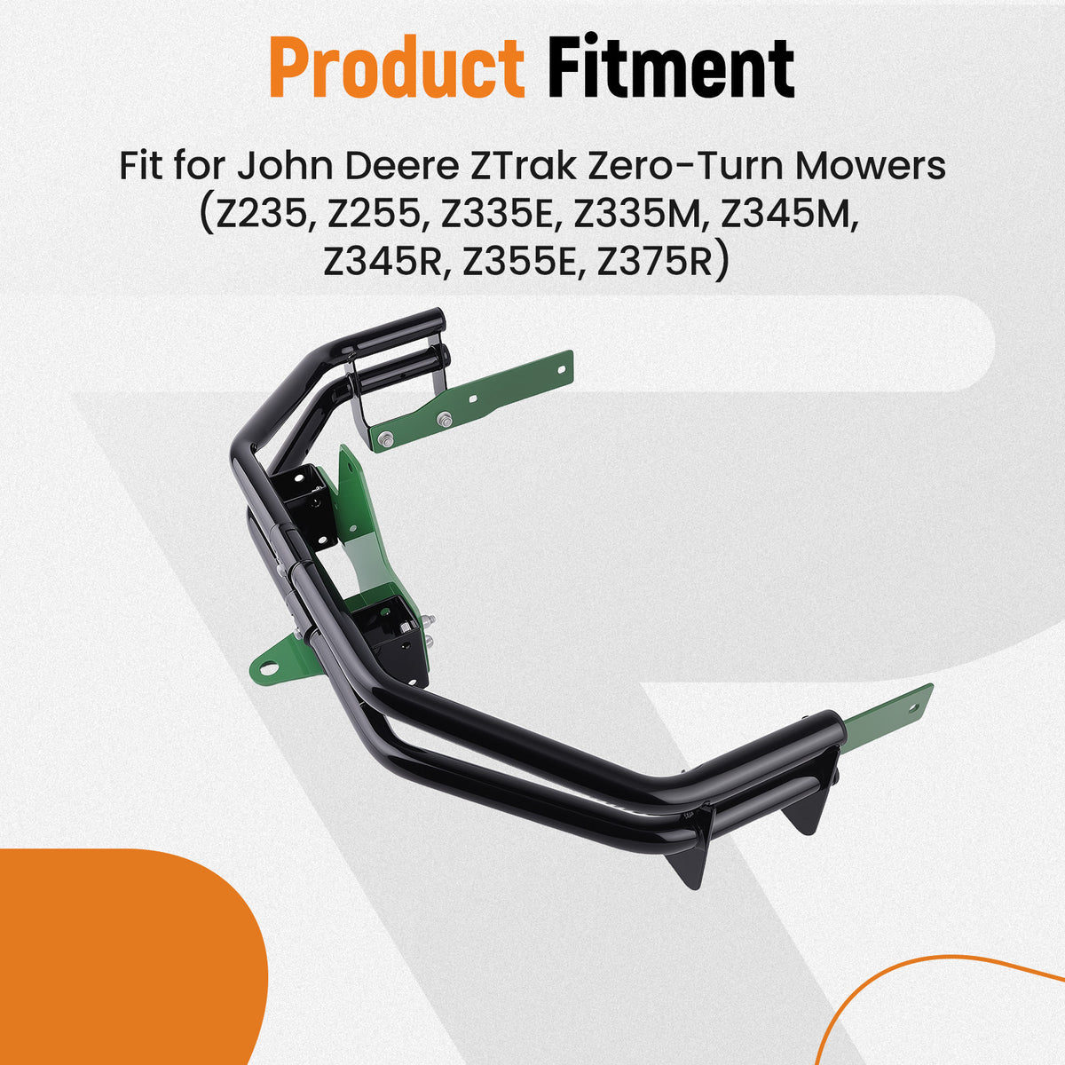Rear Bumper Bar w/Hitch compatible For John Deere Tractor Mowers Z235 Z255 Z335E Z355E