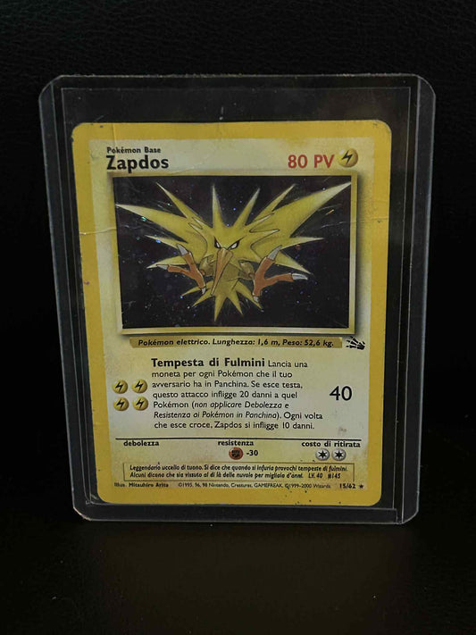 Zapdos - 15/62 - Holo Rare - Unlimited Edition - Fossil Italian Pokemon