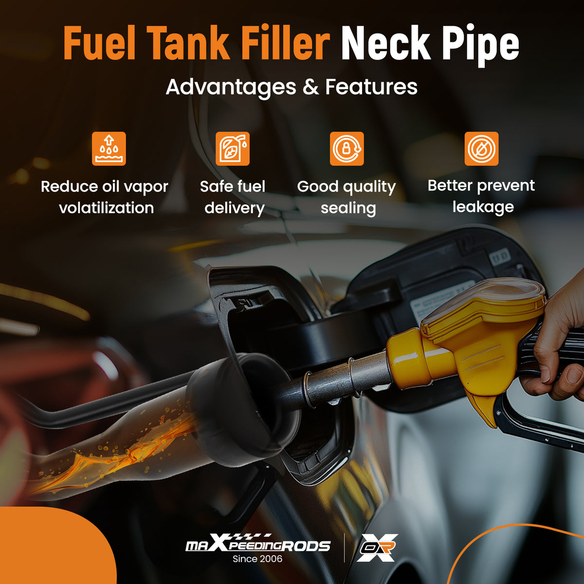 Fuel Gas Tank Filler Neck Pipe Hose compatible For Ford F250 F350 Super Duty F81Z9034NA