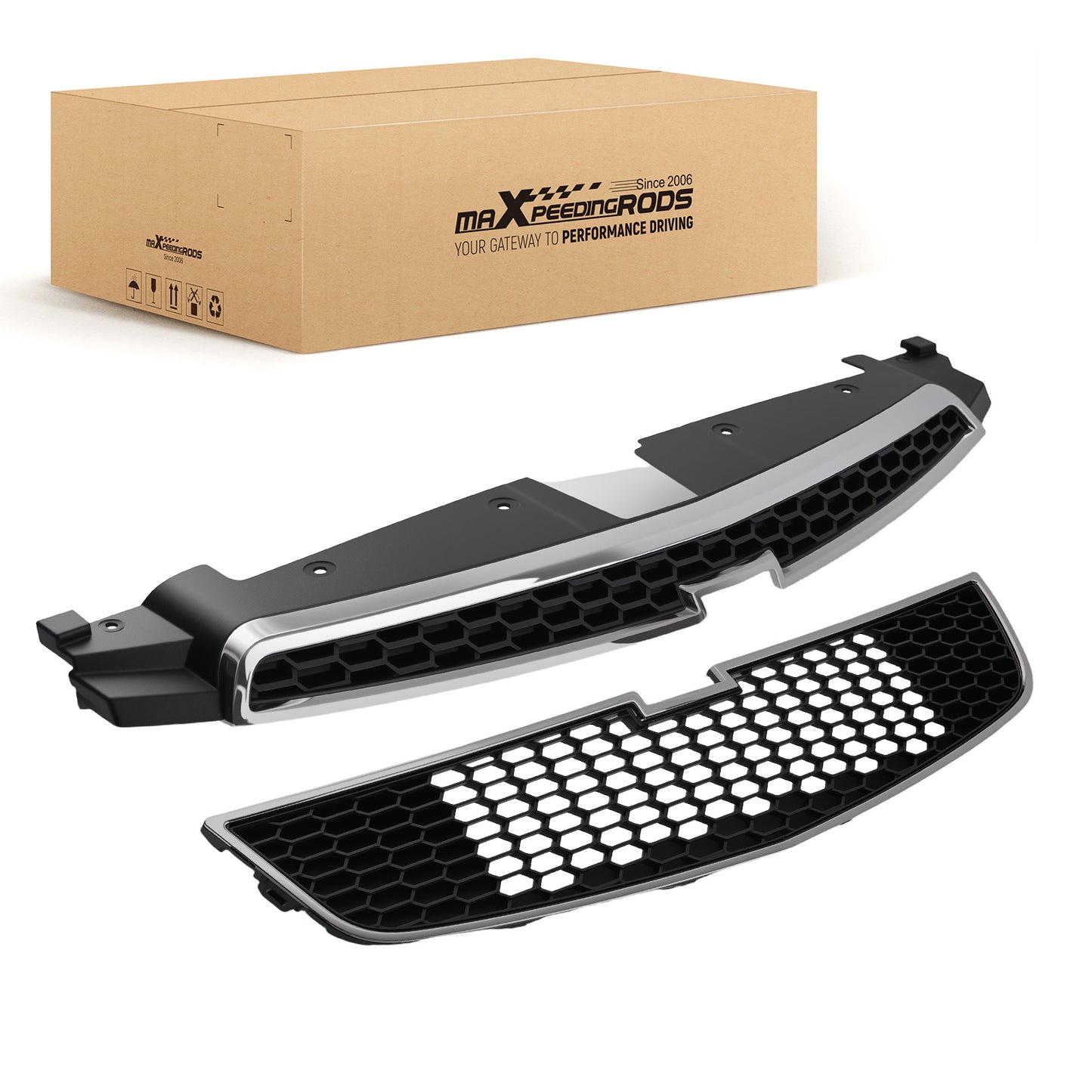 Front Black Chrome Grille compatible For Chevrolet Cruze 2011-2014 95225615 Plastic