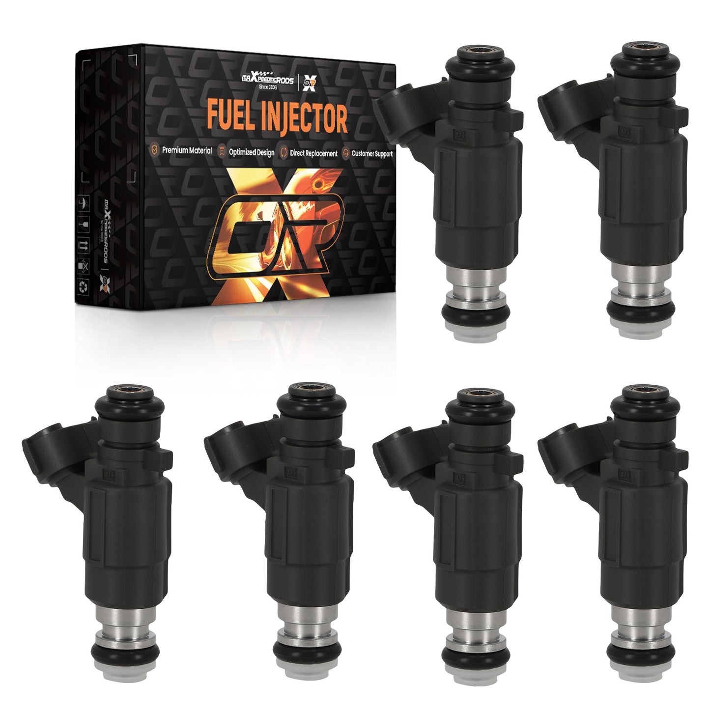 6 Fuel Injector compatible For Infiniti JX35 QX60 3.5L V6 2013-2014 16600-2L700 4 Hole