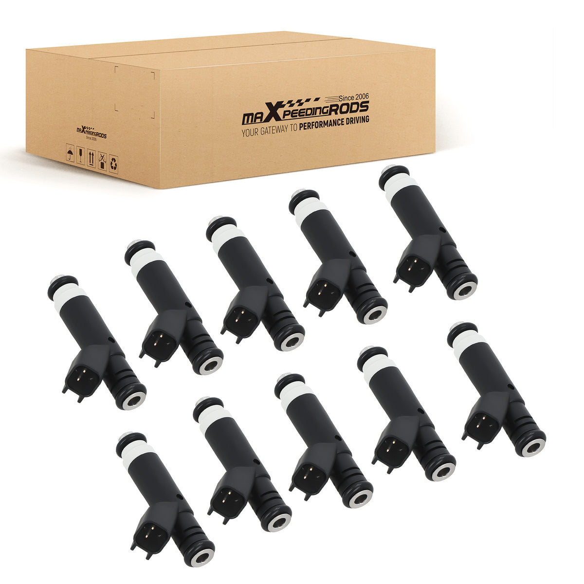 10PC Fuel Injector compatible For Ford F-250 F-450 Super Duty 6.8L 2005-2010 FJ931