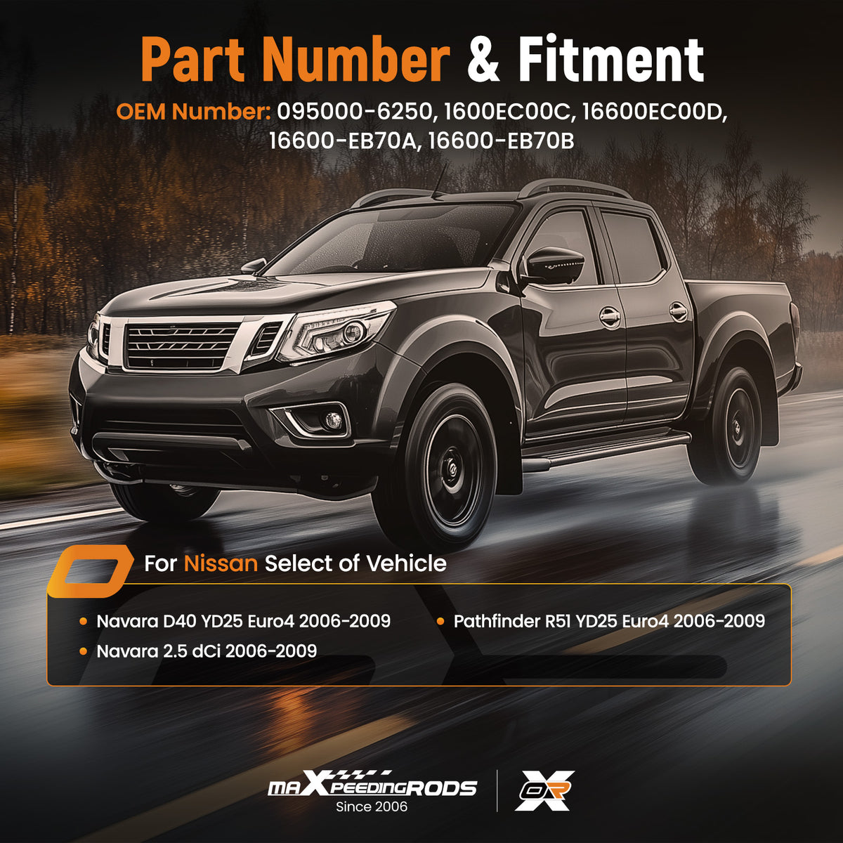 Common Rail Diesel Fuel Injector compatible For Nissan YD25 Navara Engine 095000-6250