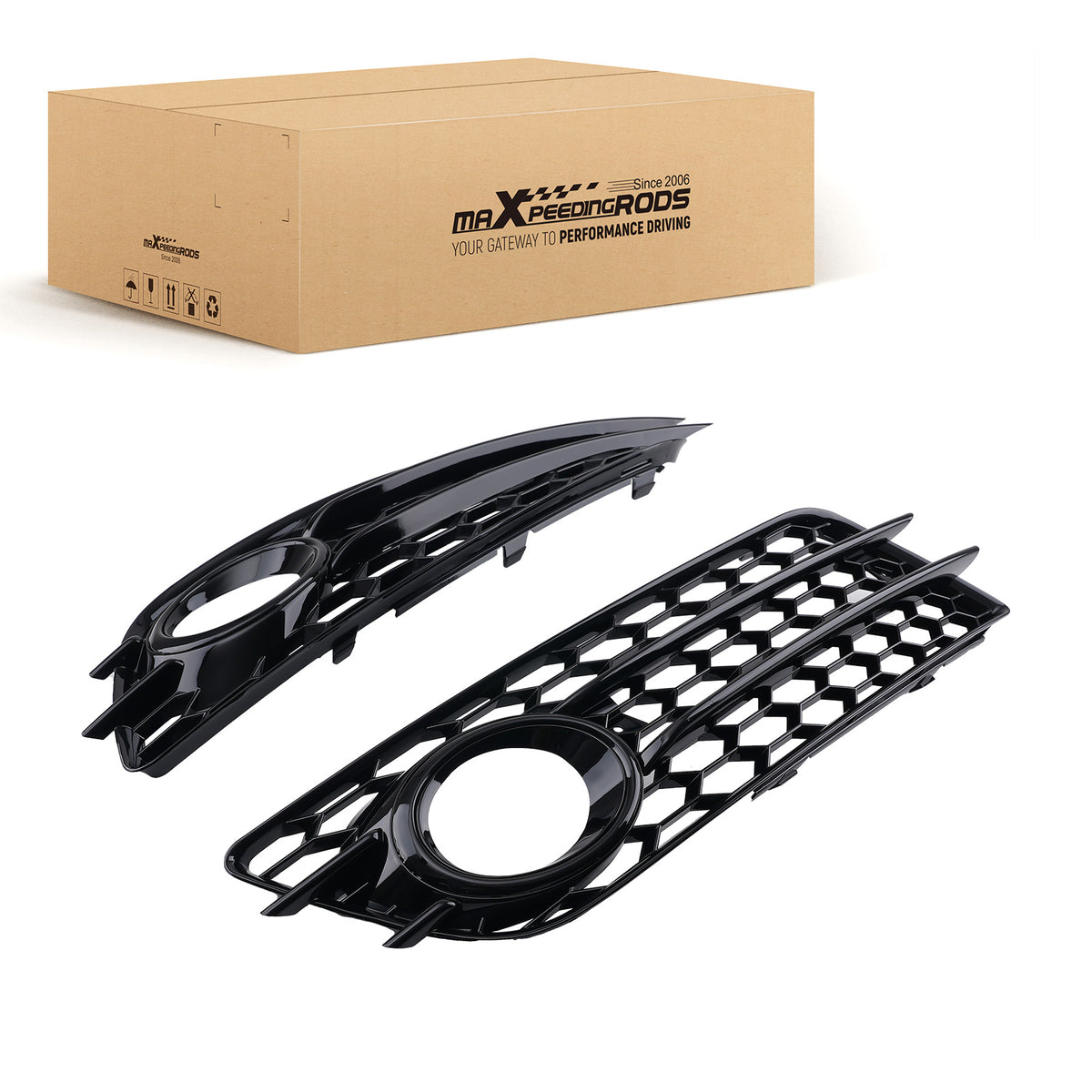 Front Bumper Fog Grille Cover compatible For Audi A4 1.8 2.0L Sedan 2008-2012 8K0807681C01C