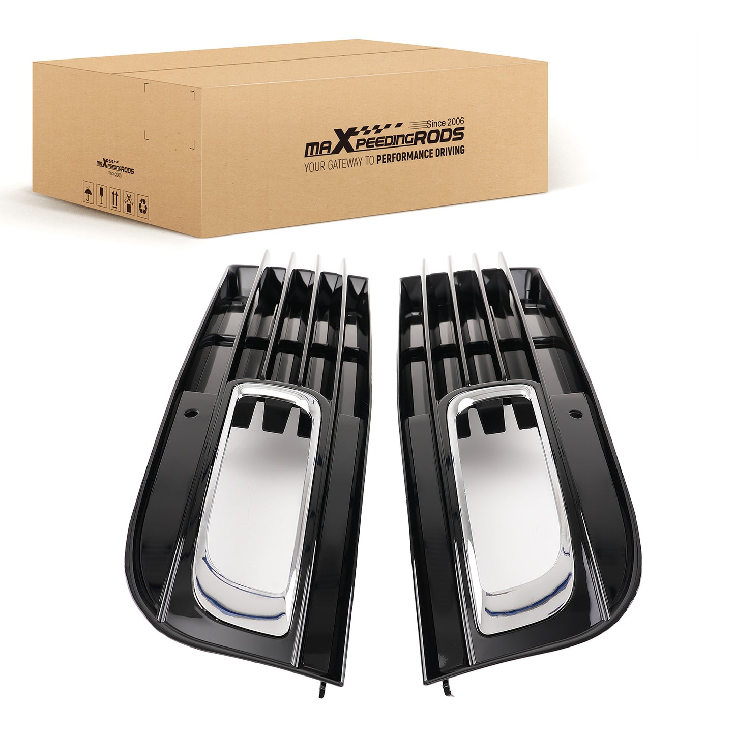 Left Right Front Bumper Fog Lamp Grille Cover compatible For Audi A8 Quattro 2008-2010