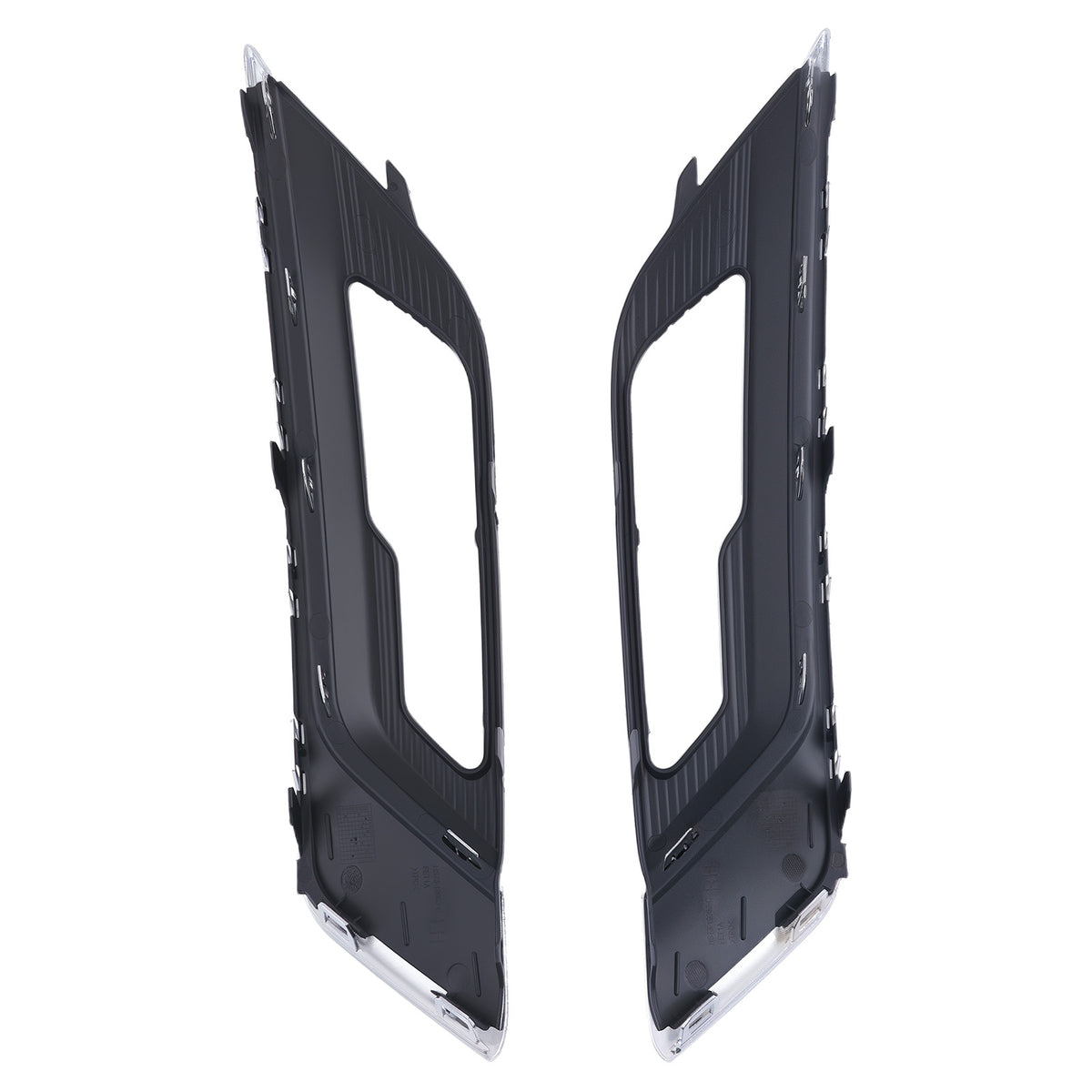 Pair Fog Lamp Grille Chrome Black compatible For Ford Fusion 2.7L V6 DOHC 2017 2018 2019