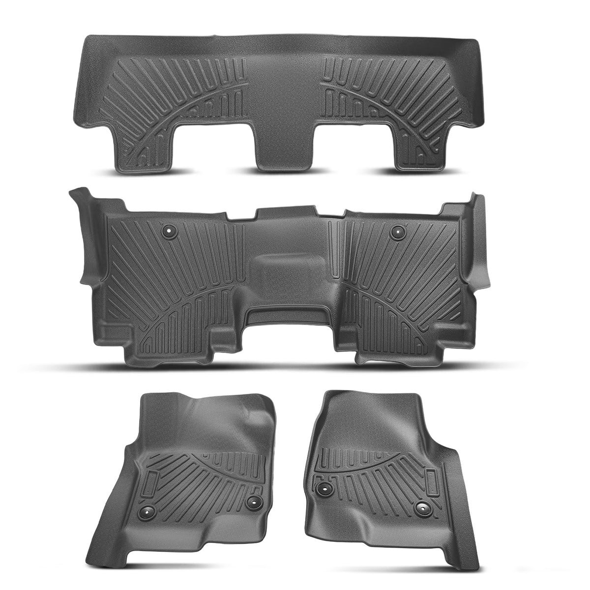 Floor Mats Liner Set compatible For Ford ExpeditionExpedition Max 8 seats 2018-2024