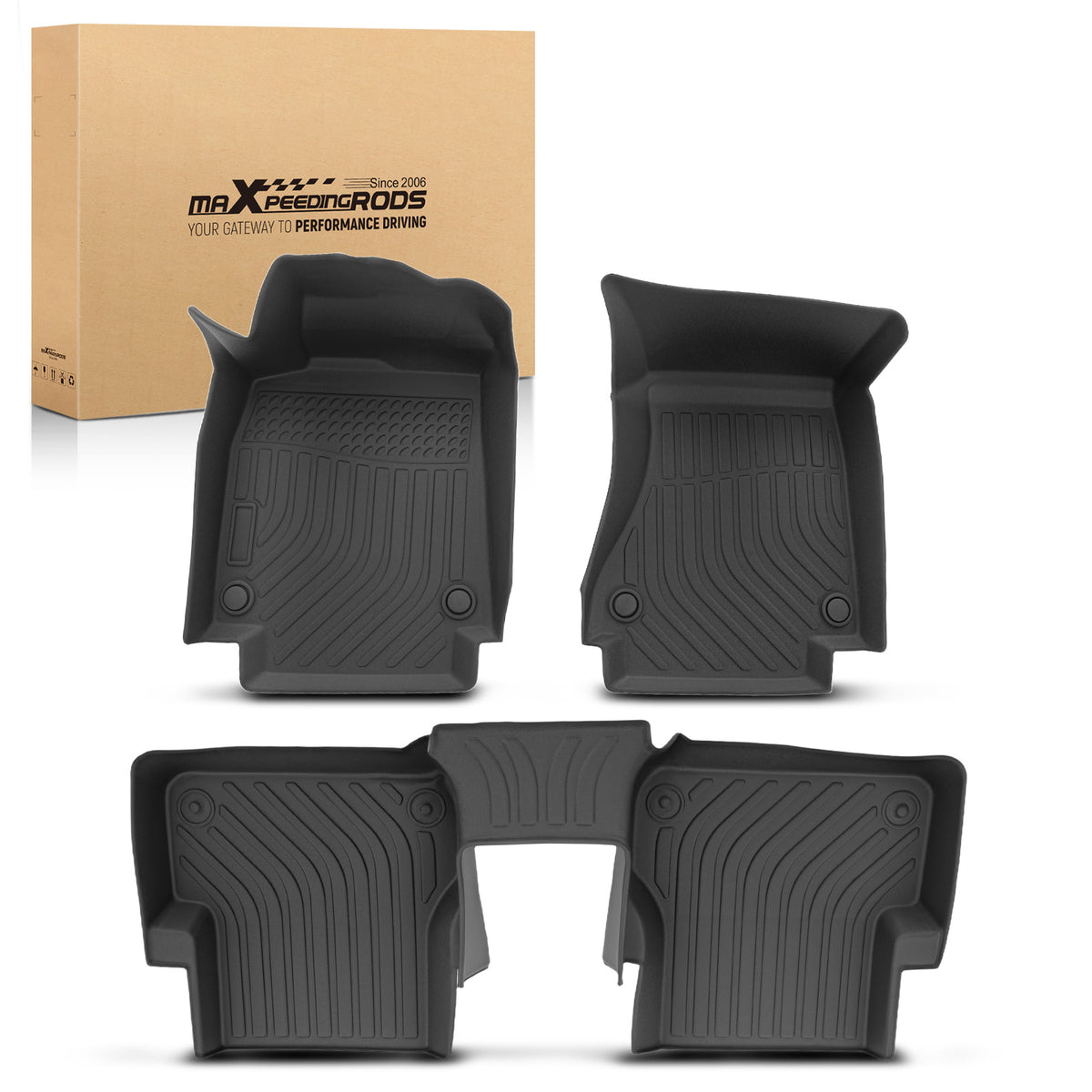 All  Weather Floor Mats compatible For Audi A6 A7 Quattro RS7 S6 S7 2012-2018 TPE Black