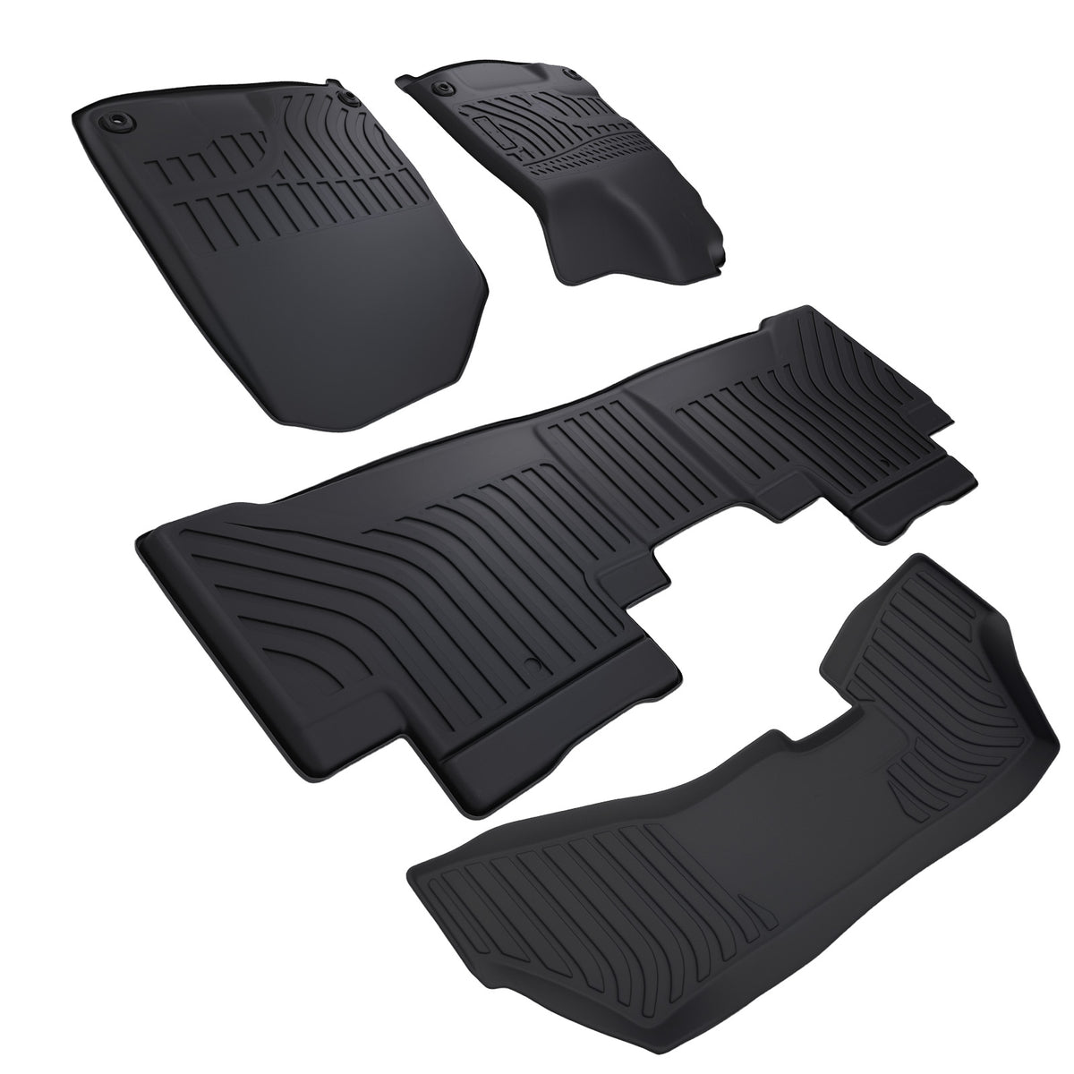 3 Row Floor Mats compatible For Acura MDX 2014-2020  7 compatible For Seat TPE Rubber Black Waterproof