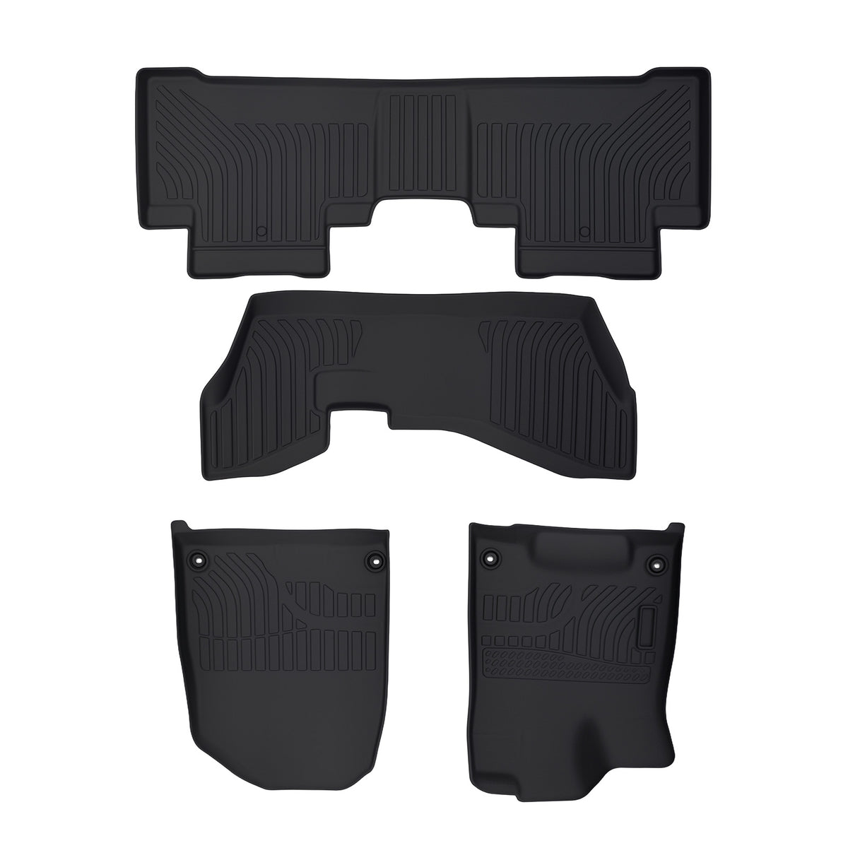 3 Row Floor Mats compatible For Acura MDX 2014-2020  7 compatible For Seat TPE Rubber Black Waterproof