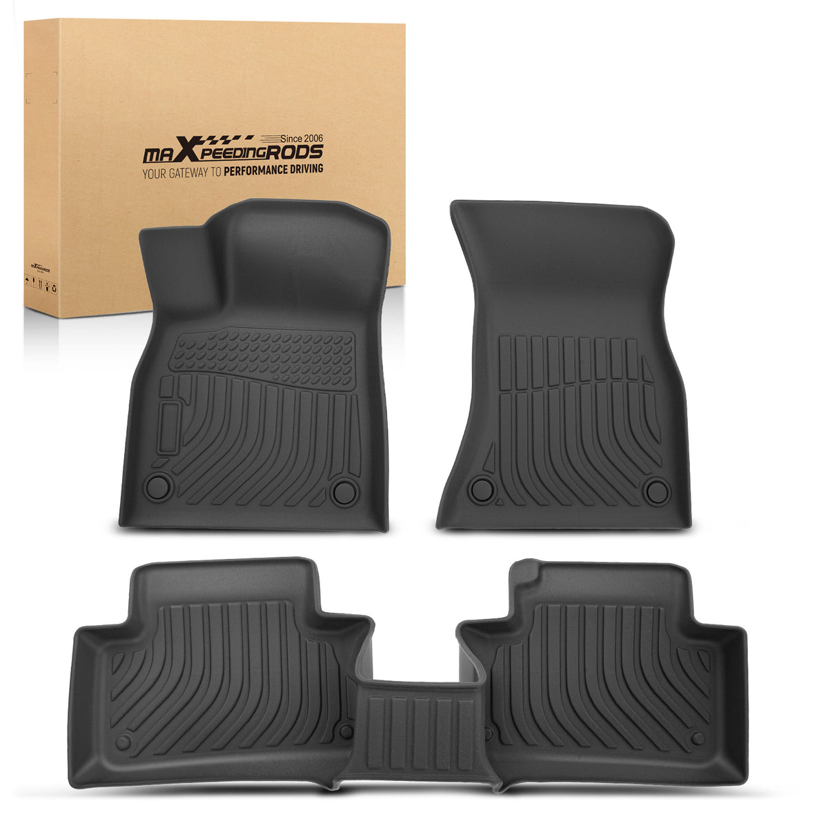 All- Weather Black Floor Mats compatible For Audi Q5/SQ5 2018-2023 TPE Rubber Anti-Slip