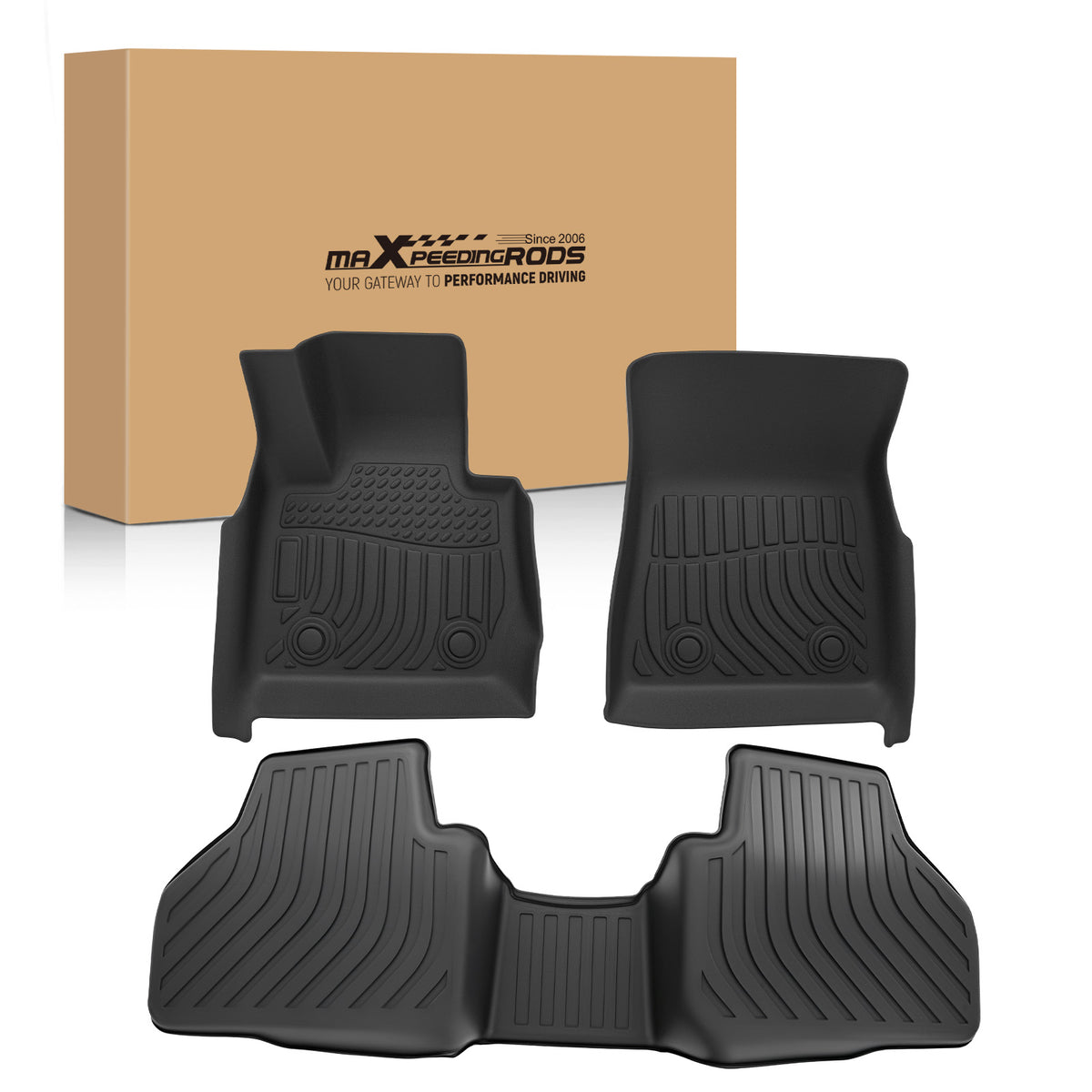 All-Season Floor Mat Set compatible For BMW X3 F25/X4 F26 TPE Rubber Heavy Duty Black