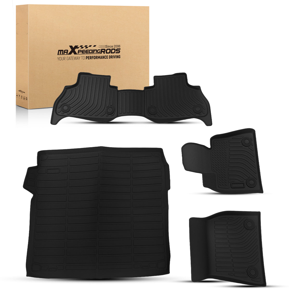 All- Weather Black Floor Mat Liner compatible For BMW X5 2019-2025 TPE Rubber Custom Fit