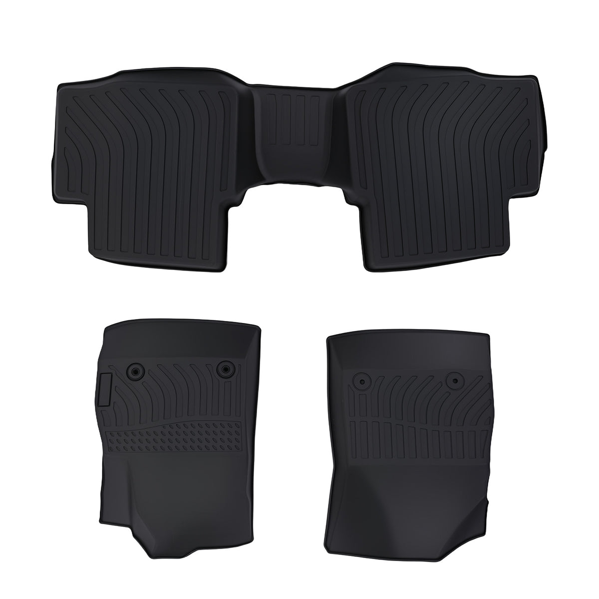 All- Weather Floor Mats compatible For Chevrolet Cruze 2016-2019 Black TPE Rubber Set