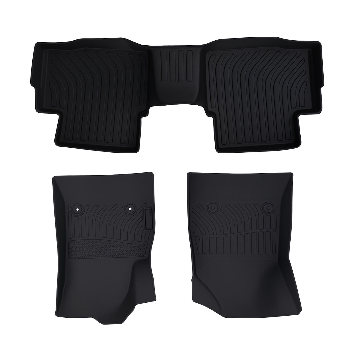 All- Weather Floor Mats compatible For Chevrolet Cruze 2016-2019 Black TPE Rubber Set