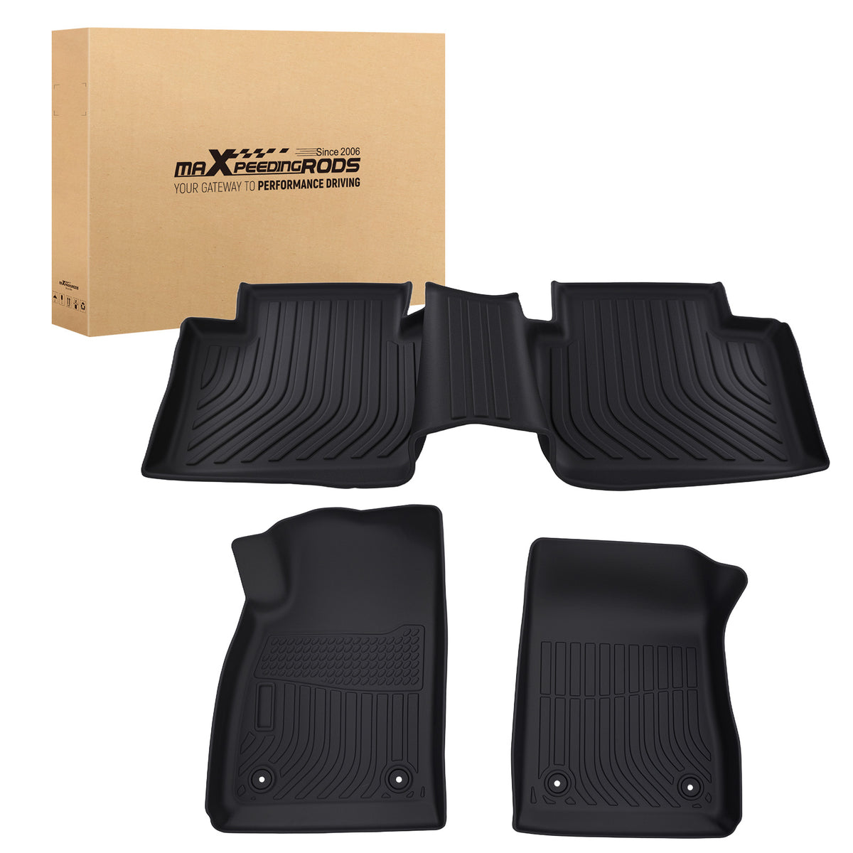 All- Weather Black Floor Mats Liner compatible For Chevrolet Impala 2014-2020  TPE Car Carpet