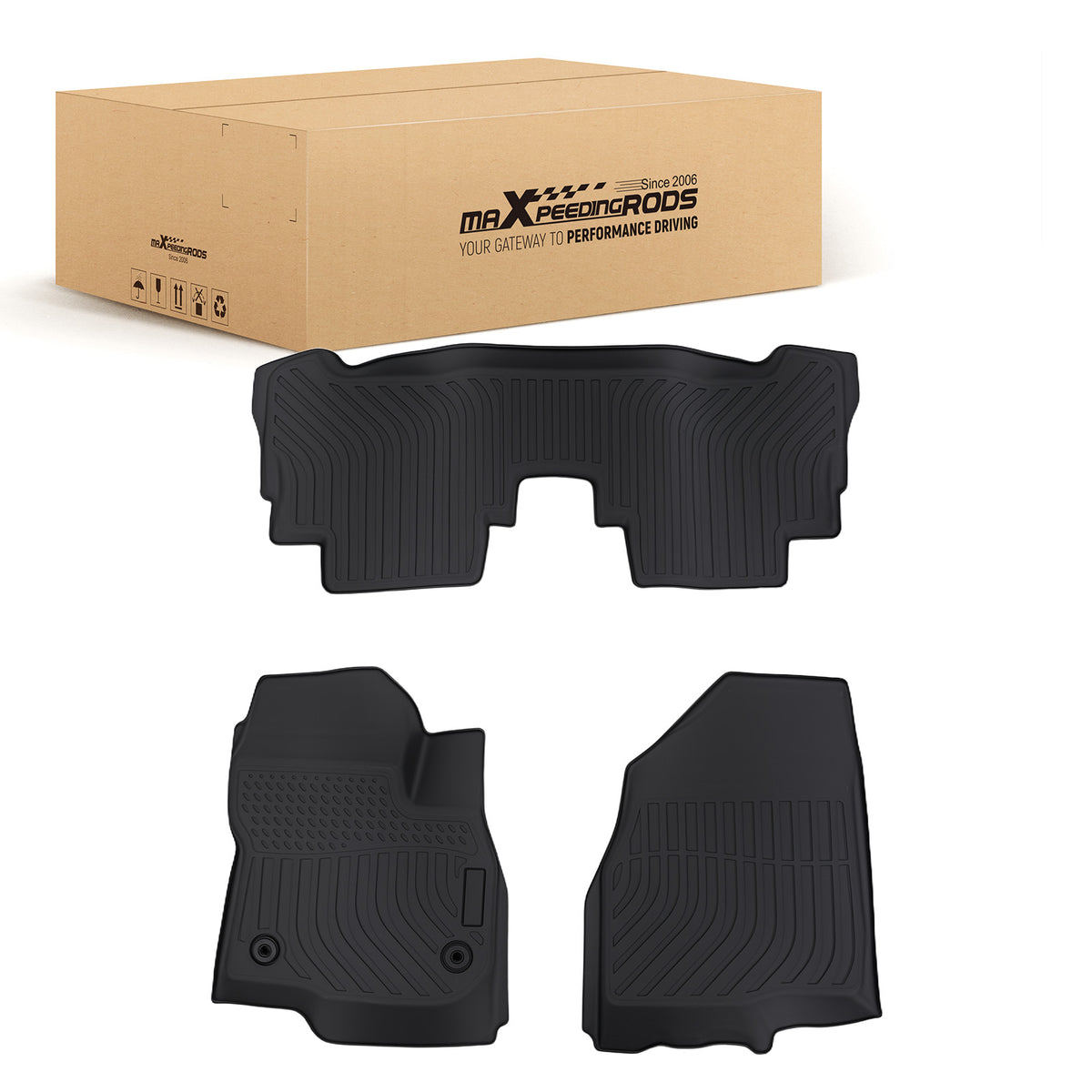 All- Weather Black Floor Mats compatible For Chevrolet Bolt EV 2017-2023 TPE Rubber