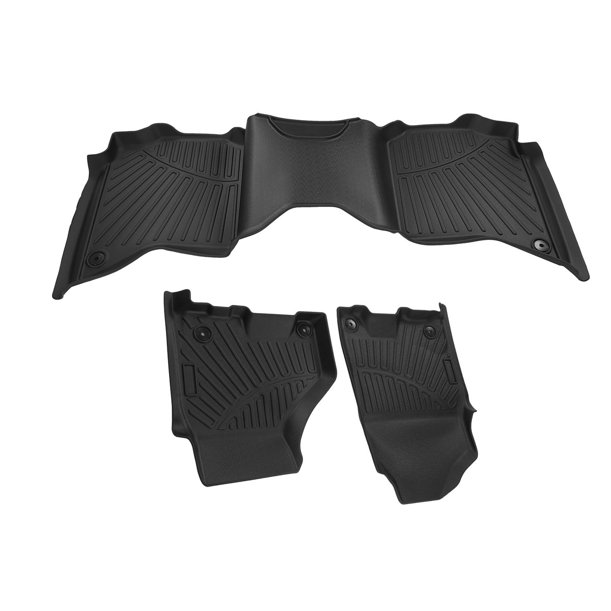 3x Floor Liner Mat compatible For Dodge Ram 1500 Classic Crew Cab 2019-2024 Rubber TPE