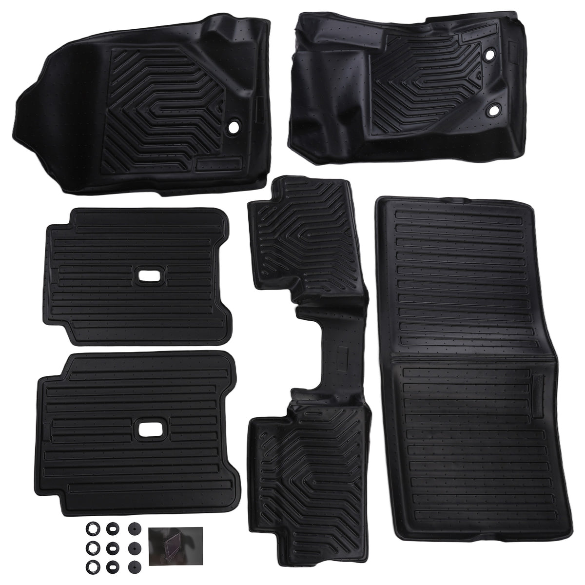 Black Carpet Floor Mats compatible For Ford Bronco 2 Door 2021-2025 TPE All  Weather