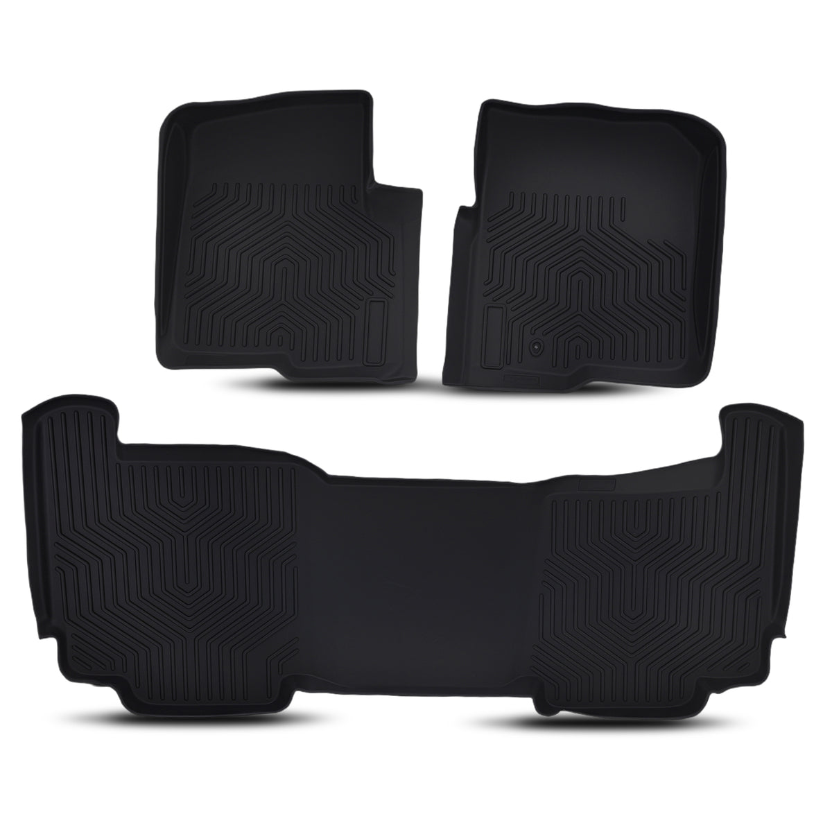 All  Weather Floor Mat Set compatible For Ford F-150 Super Crew Cab 2004-2008 Black