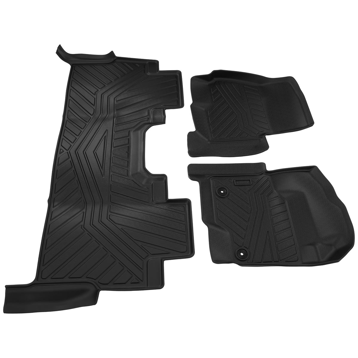 3x Floor Liner Mat compatible For Ford F-250/F-350/F-450/F-550 2017-2024 All  Weather
