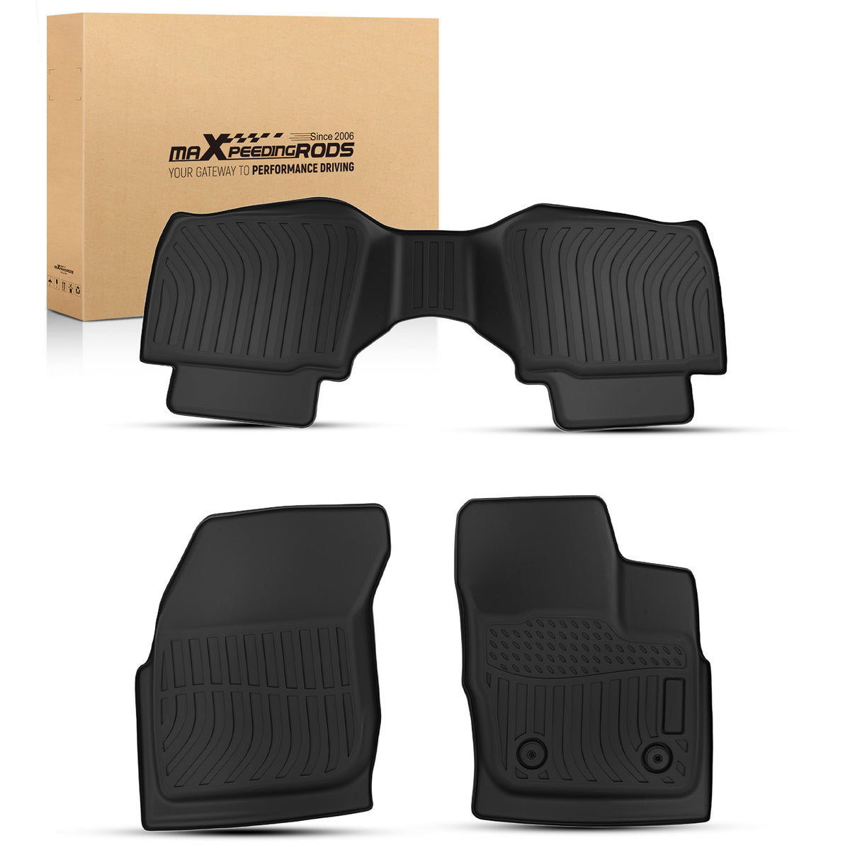 All- Weather Floor Liners compatible For Ford Fusion compatible For Lincoln MKZ 2017-2020  Black TPE Car Mat