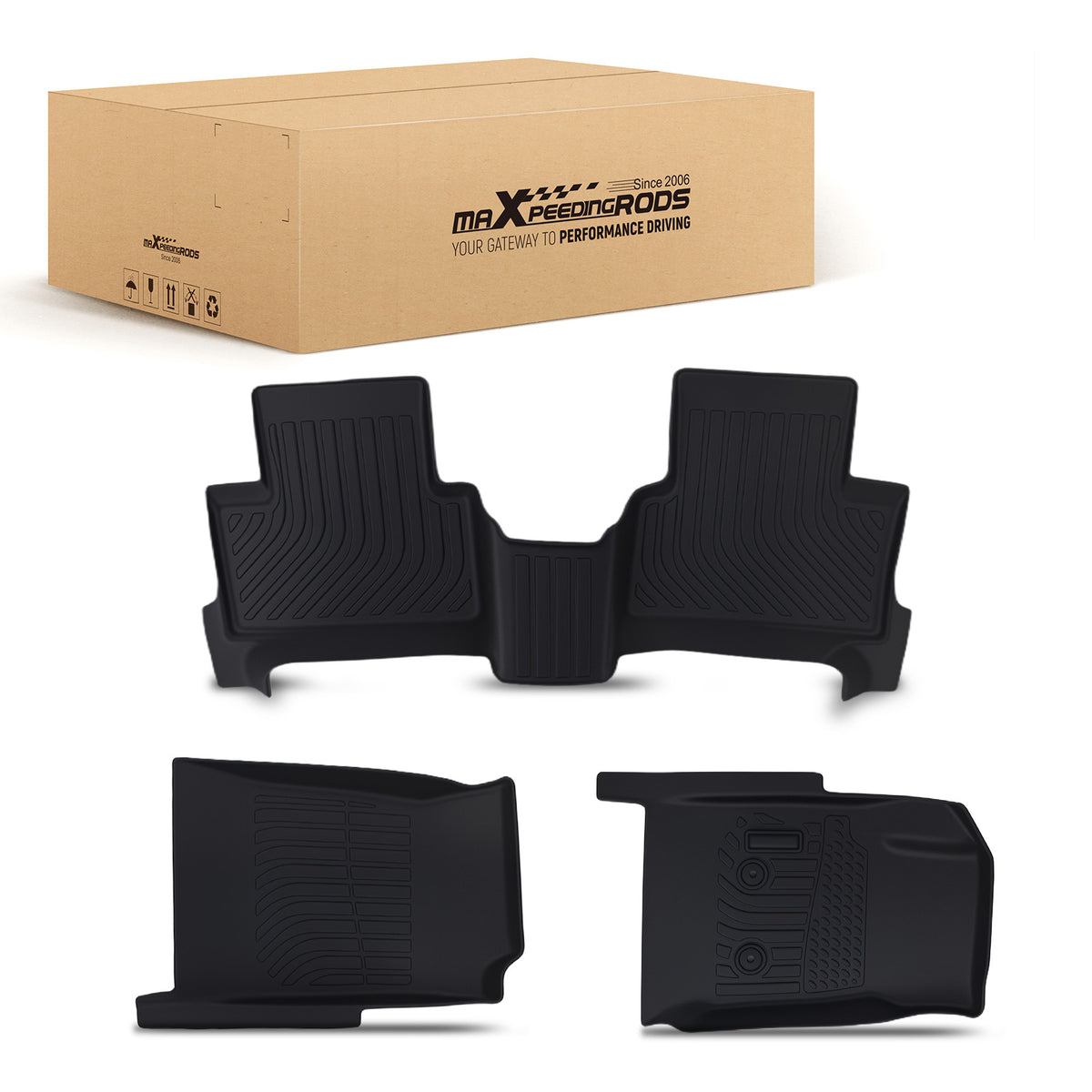 All  Weather Black Floor Mat compatible For GMC Canyon/Compatible For Chevy Colorado 2015-2022 Crew