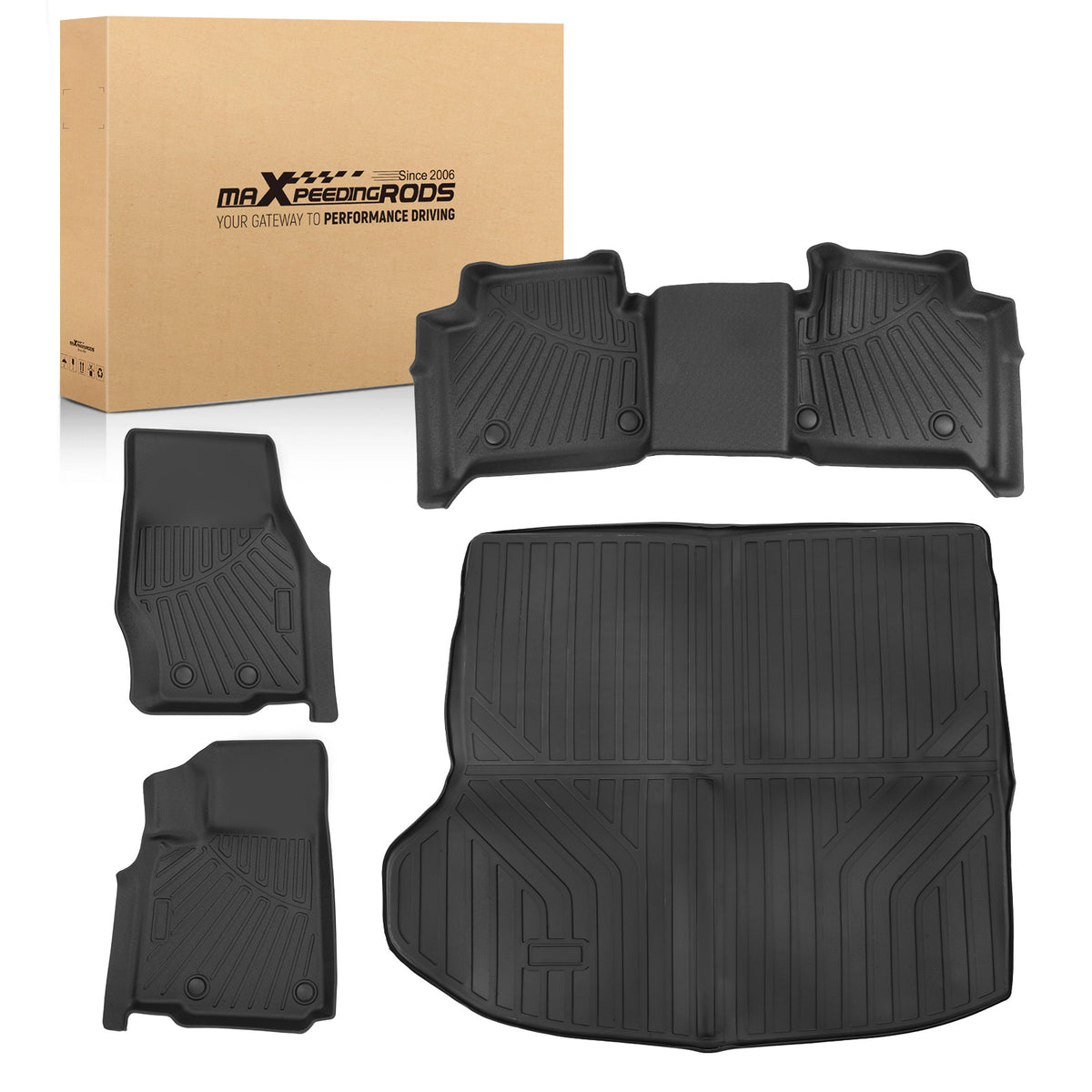 TPE Floor Mats Car Carpet compatible For Jeep Grand Cherokee 2022-2025 Black FrontRear