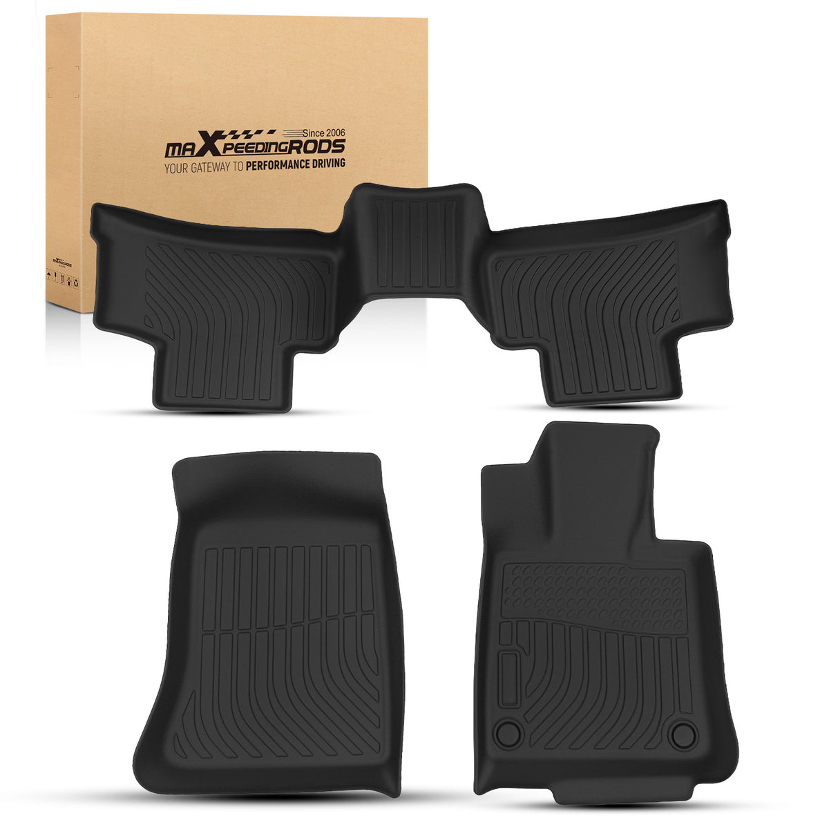 All- Weather Black Floor Mats compatible For Mercedes-Benz GLC 2023-2025 TPE Car Carpet