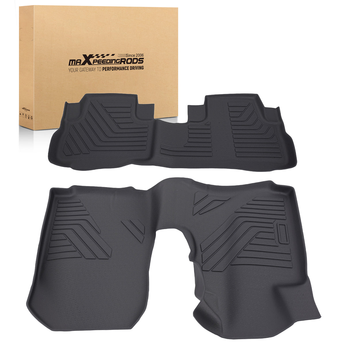 All- Weather Floor Mats compatible For Honda CR-V 2007-2011 Black TPE Car Carpet Full Set