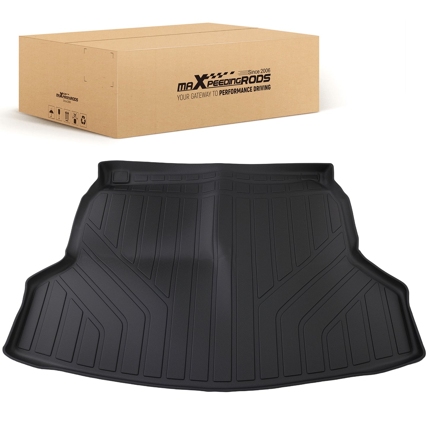 All  Weather Bed Mat compatible For Honda CRV 2007-2016 Black TPE Cargo Liner Trunk Mat