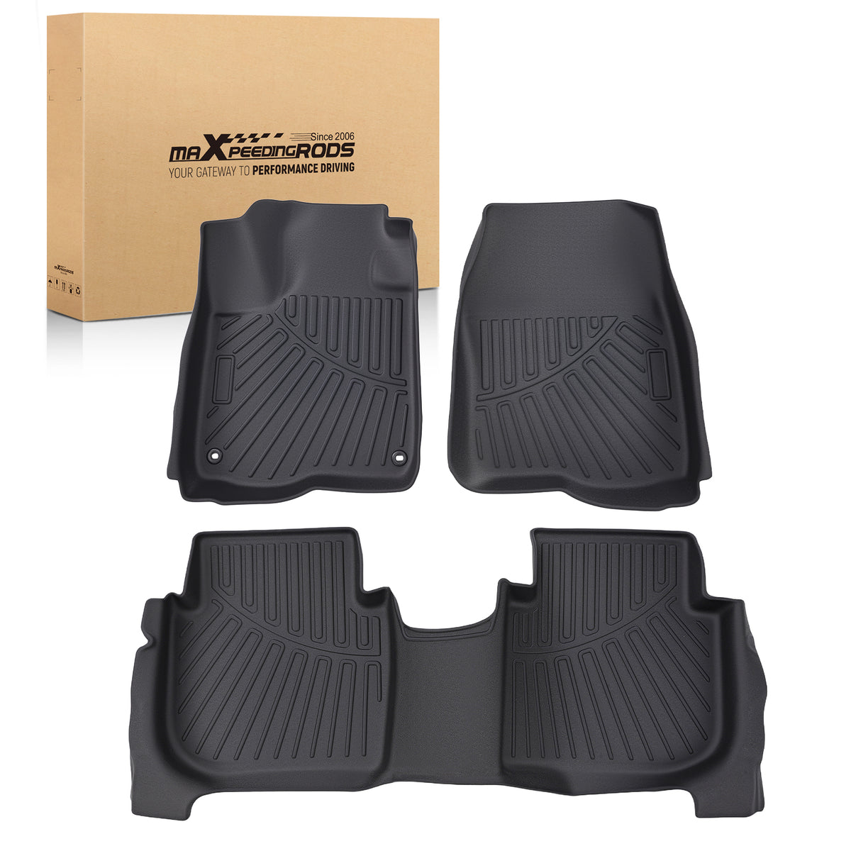 Carpet Floor Mat Set compatible For Honda CR-V 2017-2022 TPE Rubber Full Protection Black