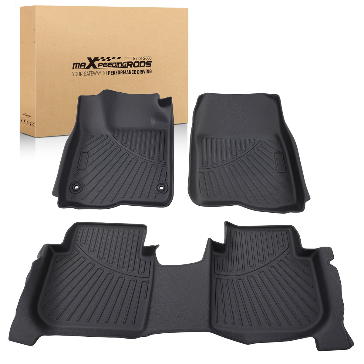 1st2nd Row Floor Mats compatible For Honda CR-V 2023-2025 Black TPE Rubber Floor Liners