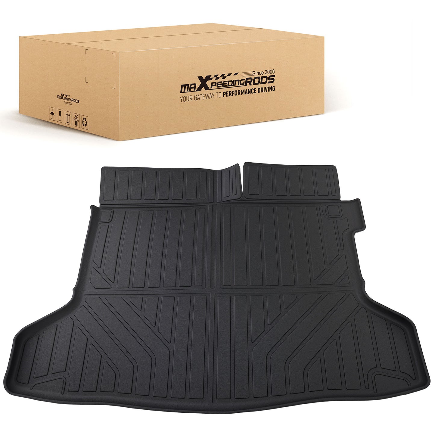 All  Weather Rear Trunk Mat compatible For Honda HR-V 2016-2020  Black TPE Cargo Liner