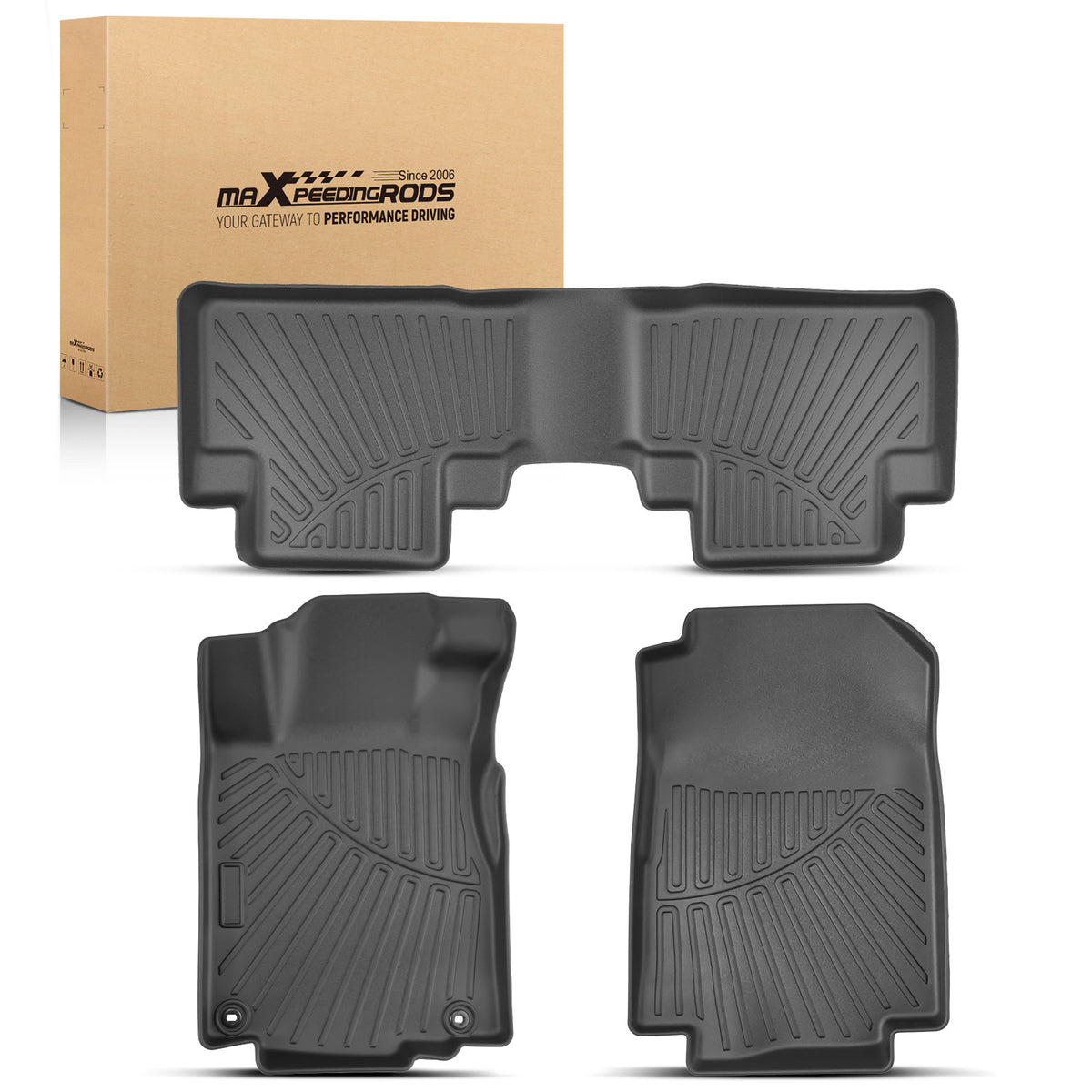 Front & Rear TPE Floor Mats All  Weather Car Liners compatible For Honda CR-V EX 2012-2016