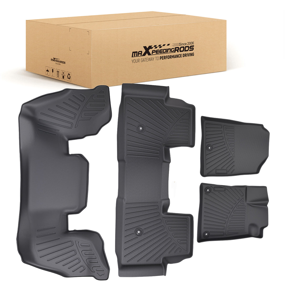 Carpet Floor Mats compatible For Honda Pilot 2023-2025 TPE Black FrontRear Car Carpet