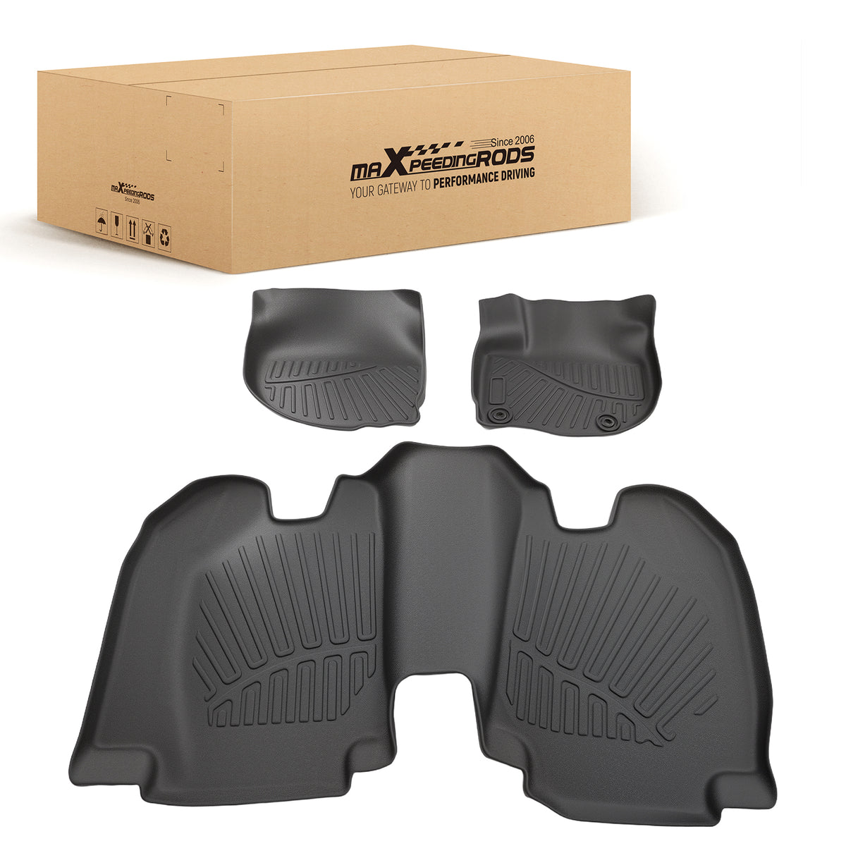 All Season Floor Mats compatible For Honda HR-V 2016-2022 TPE Rubber FrontRear Set Black