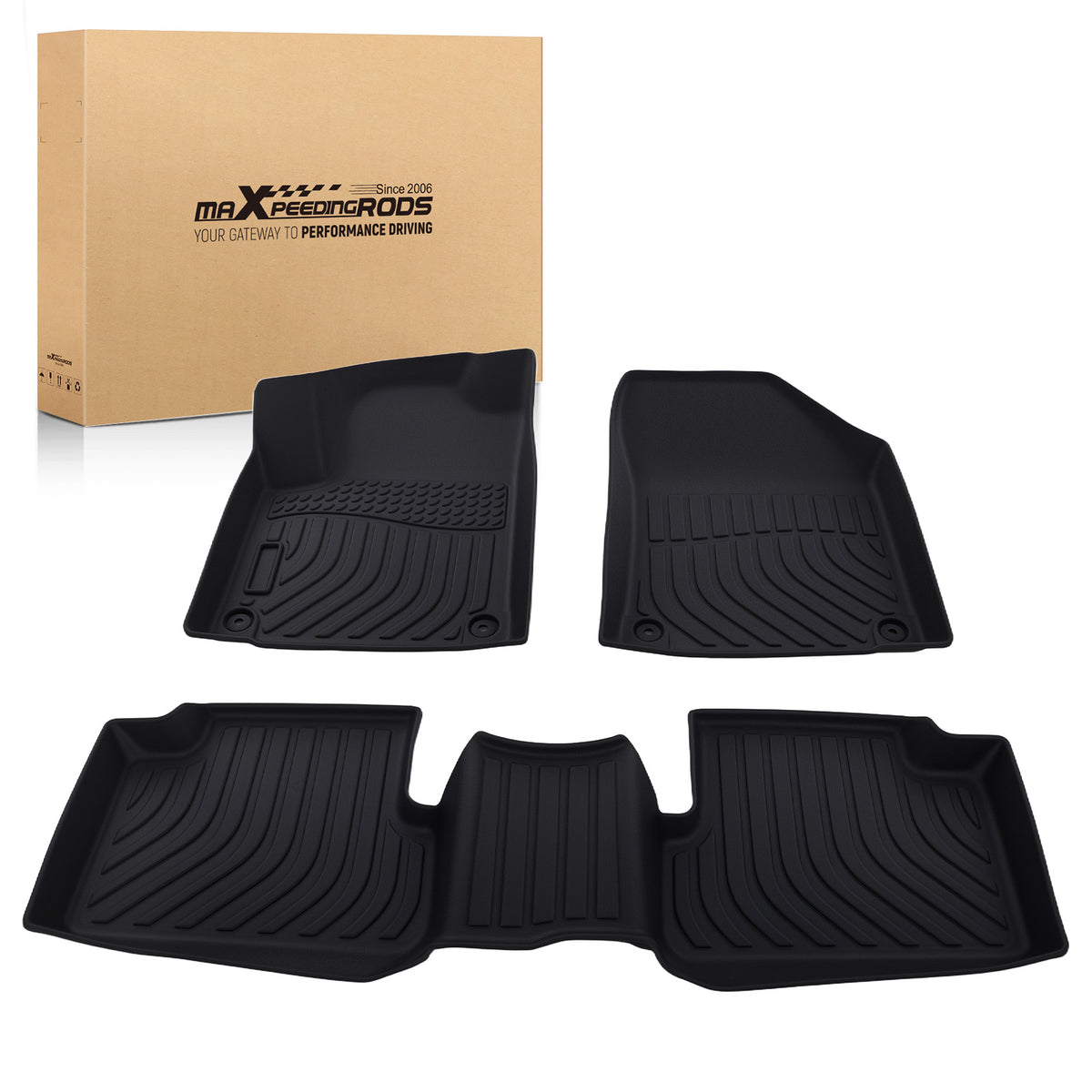 All  Weather Floor Mats compatible For Jeep Cherokee 2015-2023 TPE Black Anti-Slip Car Mat