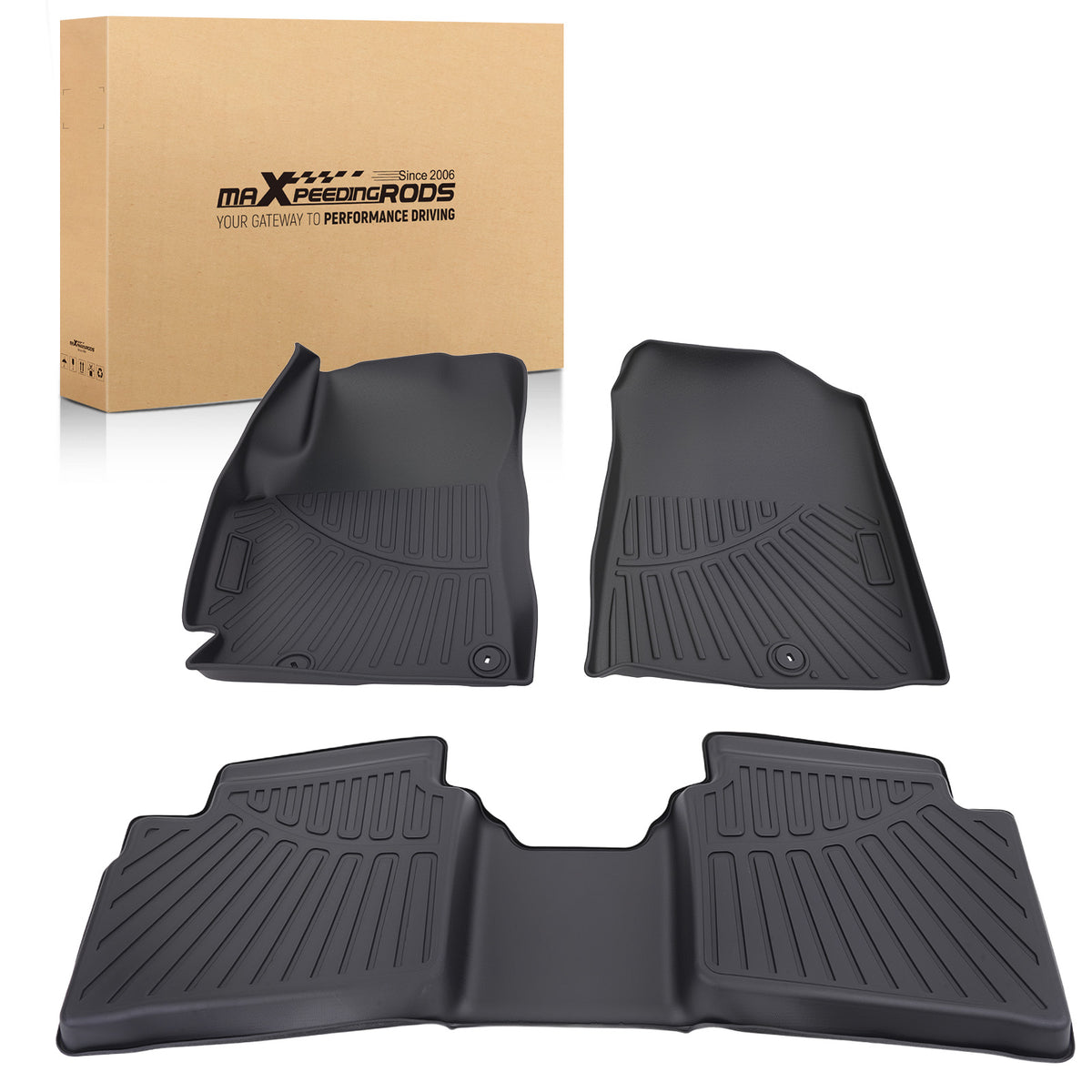 Carpet Floor Mats compatible For Kia Forte 2019-2024 Black TPE Rubber Custom Fit Waterproof