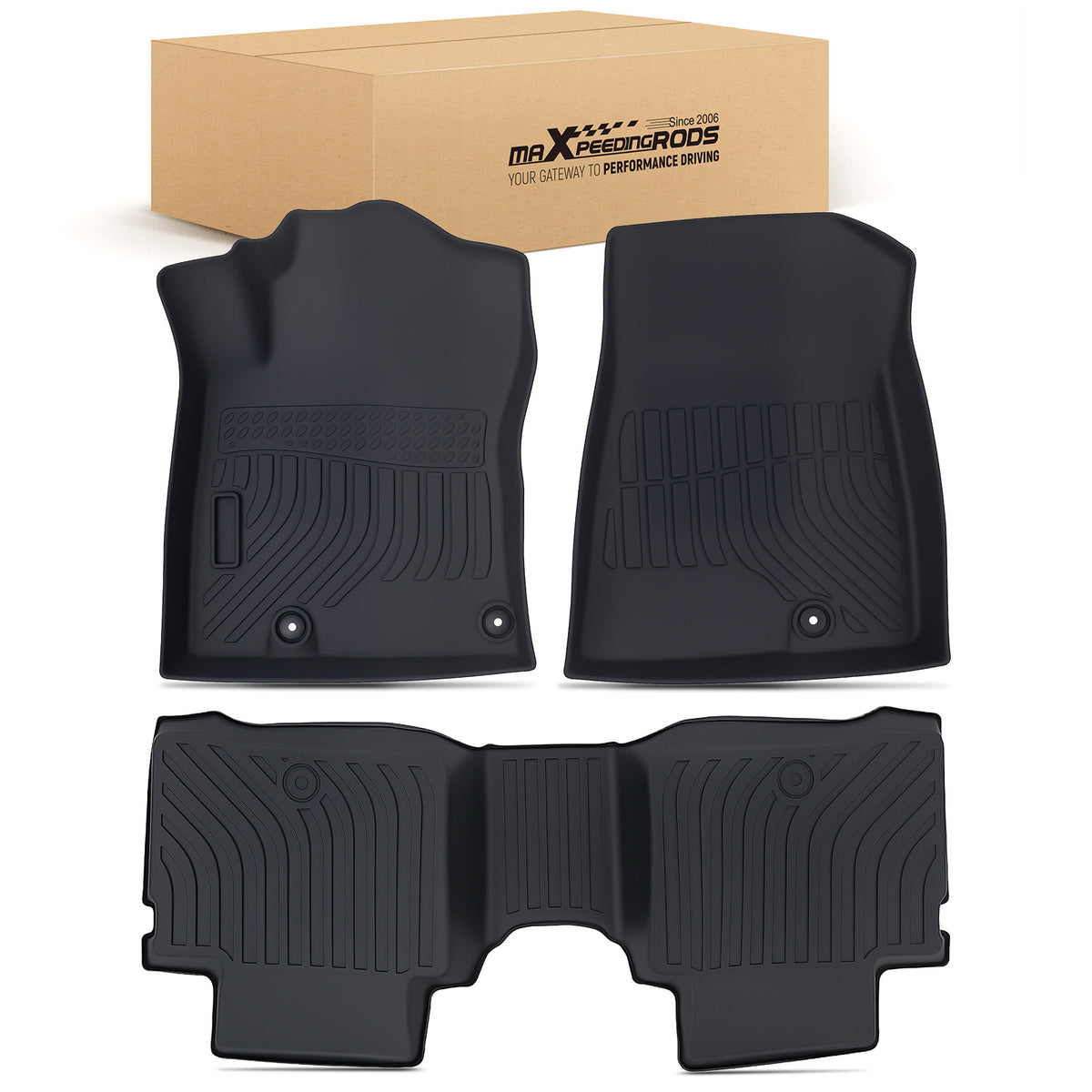 All- Weather Black Floor Mats compatible For Kia Niro 2023-2024 TPE Rubber Waterproof